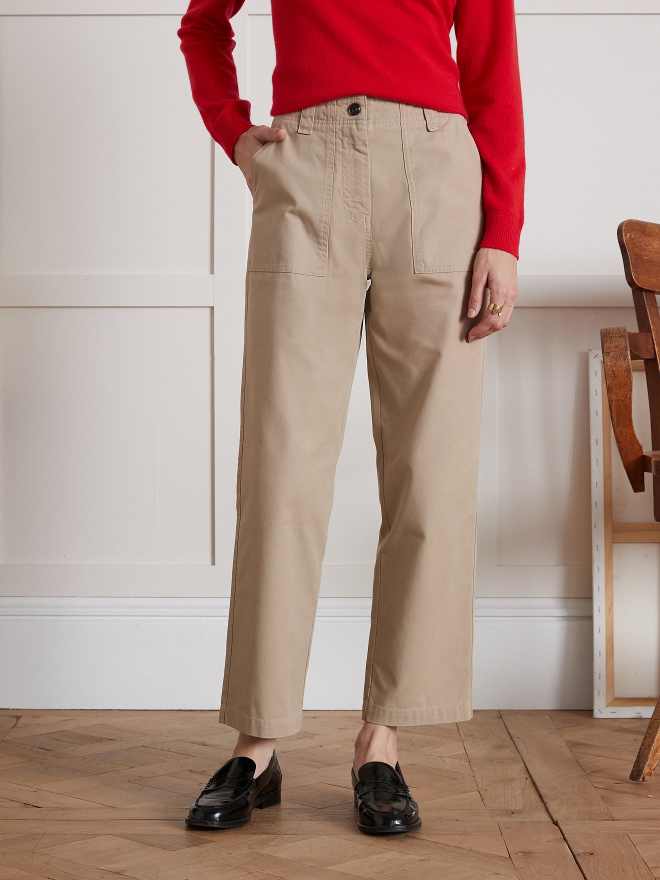 Damen-Cargohose aus Gabardine Léonie