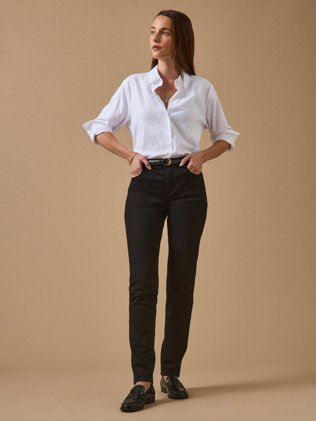 Farbenfrohe Slim Fit Damenhose Aude