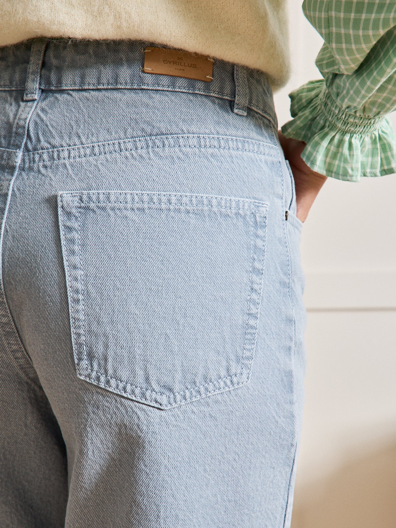 Damen-Jeans Émilie mit weitem Bein aus Bio-Baumwolle