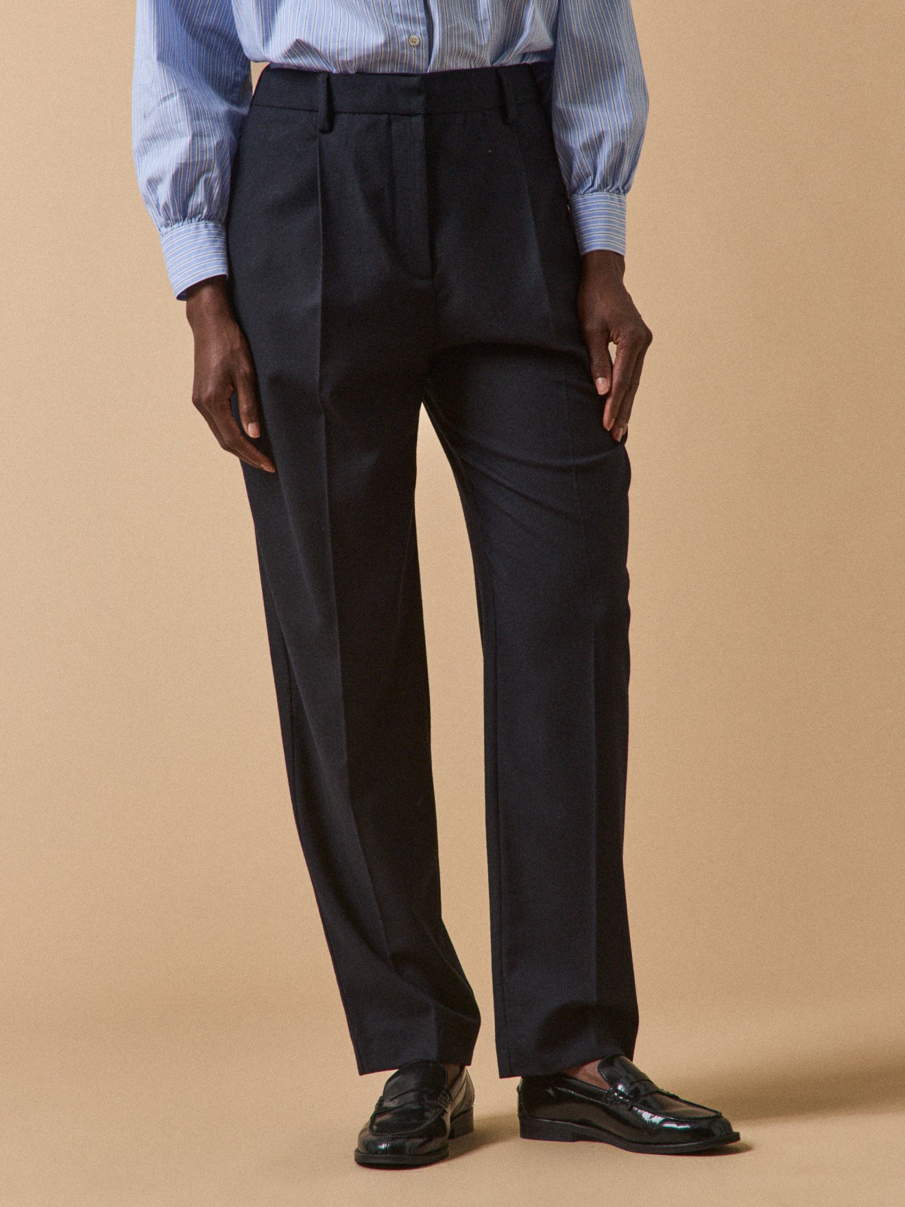 Damen-Karottenhose aus Flanell Hélène