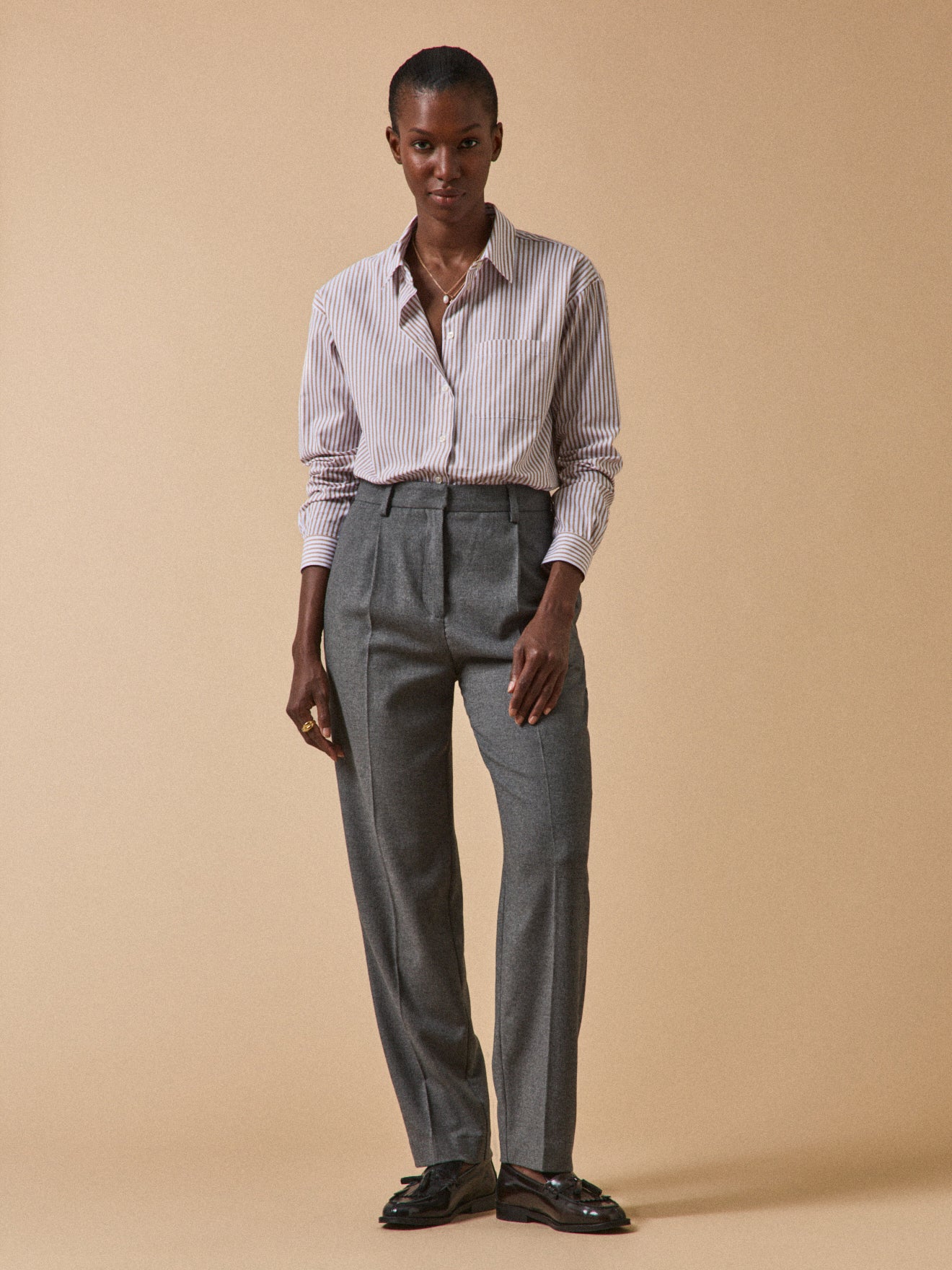 Damen-Karottenhose aus Flanell Hélène