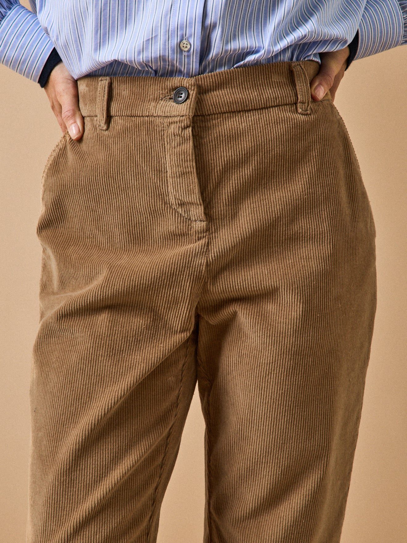 Damen-Chinohose Marine aus Velours