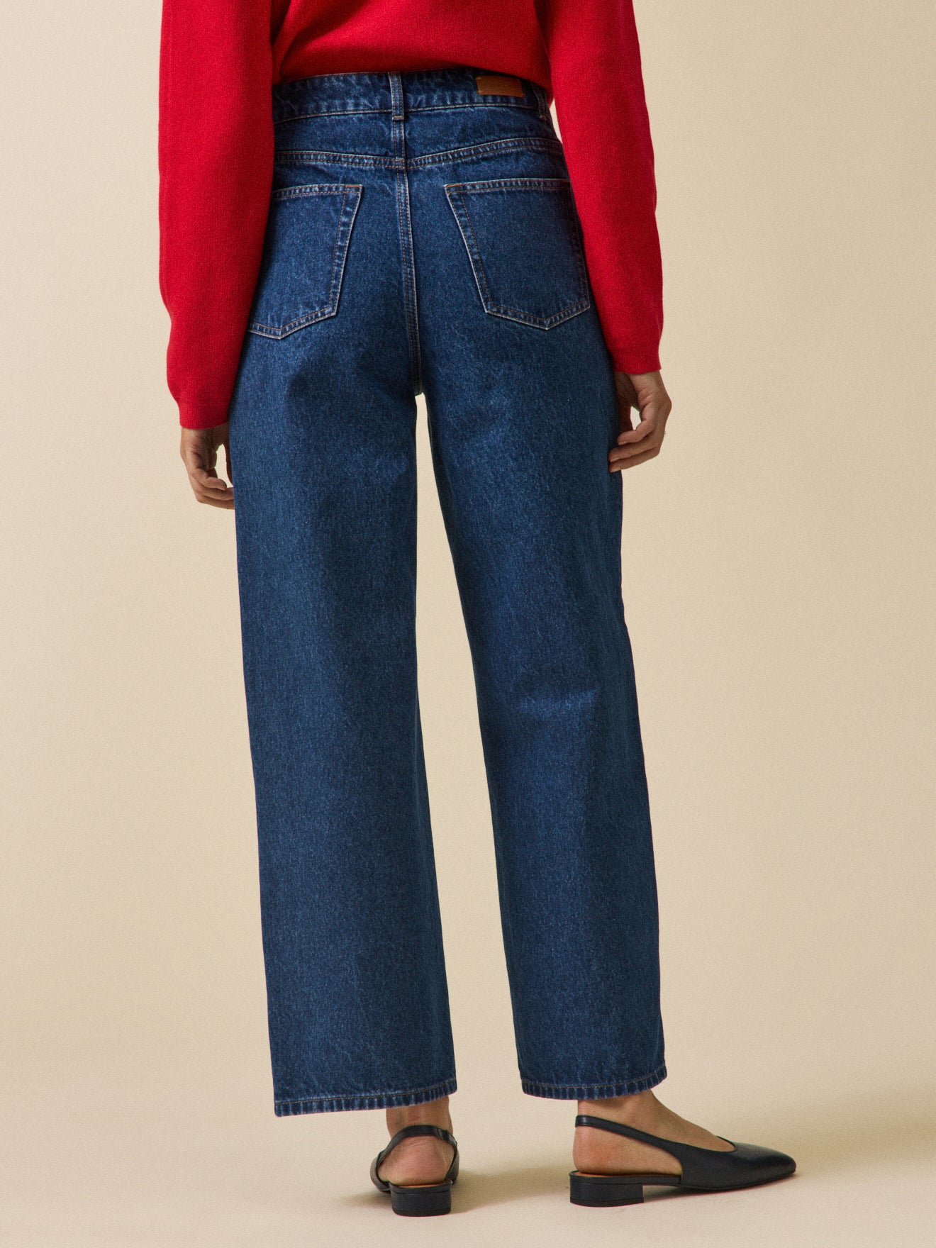 Damen-Jeans Émilie mit weitem Bein aus Bio-Baumwolle