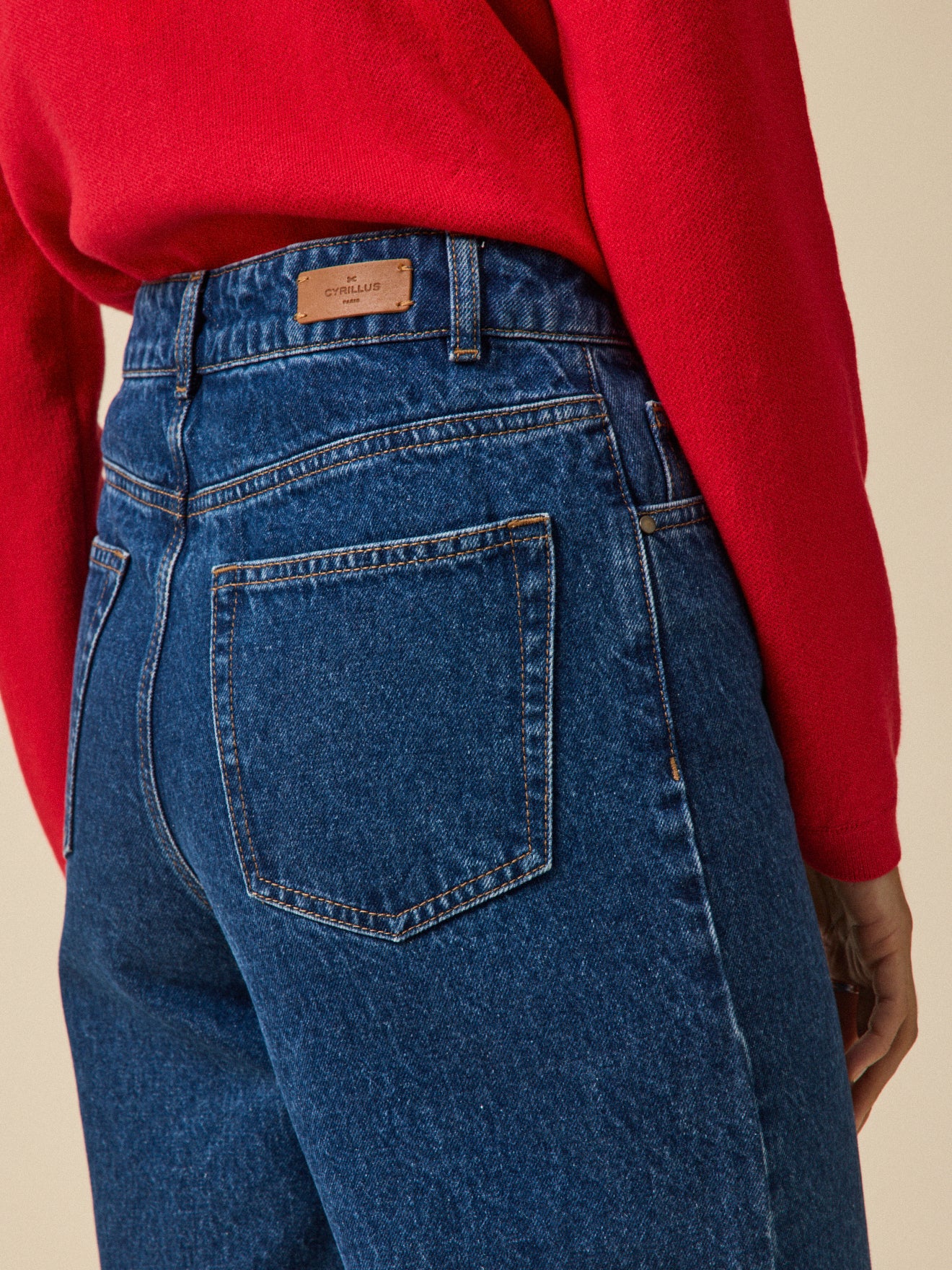 Damen-Jeans Émilie mit weitem Bein aus Bio-Baumwolle
