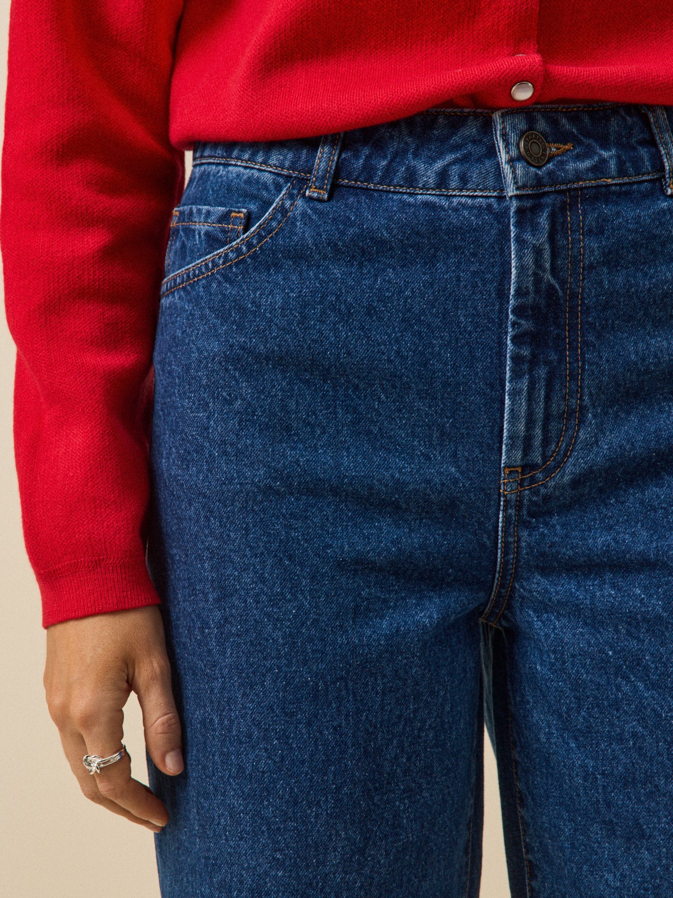 Damen-Jeans Émilie mit weitem Bein aus Bio-Baumwolle