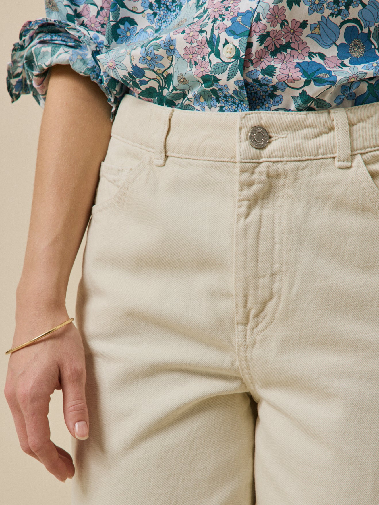 Damen-Jeans Émilie mit weitem Bein aus Bio-Baumwolle