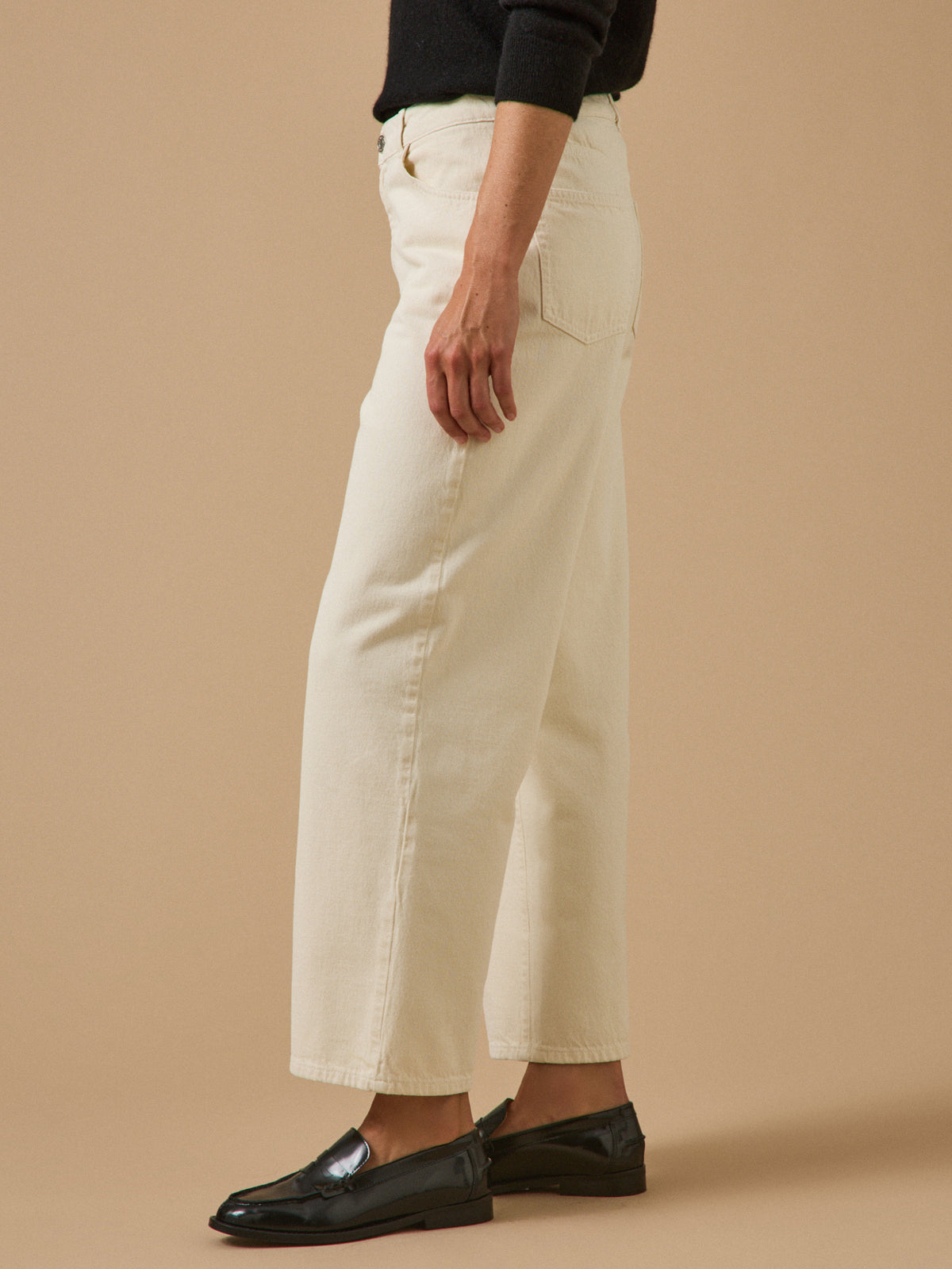 Damen-Jeans Émilie mit weitem Bein aus Bio-Baumwolle