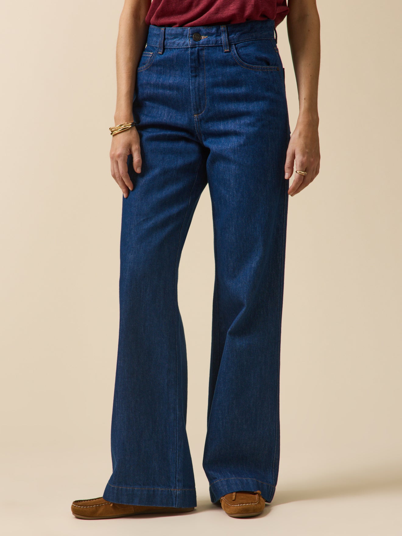 Damen-Jeans Manon mit ausgestelltem Bein aus Bio-Baumwolle