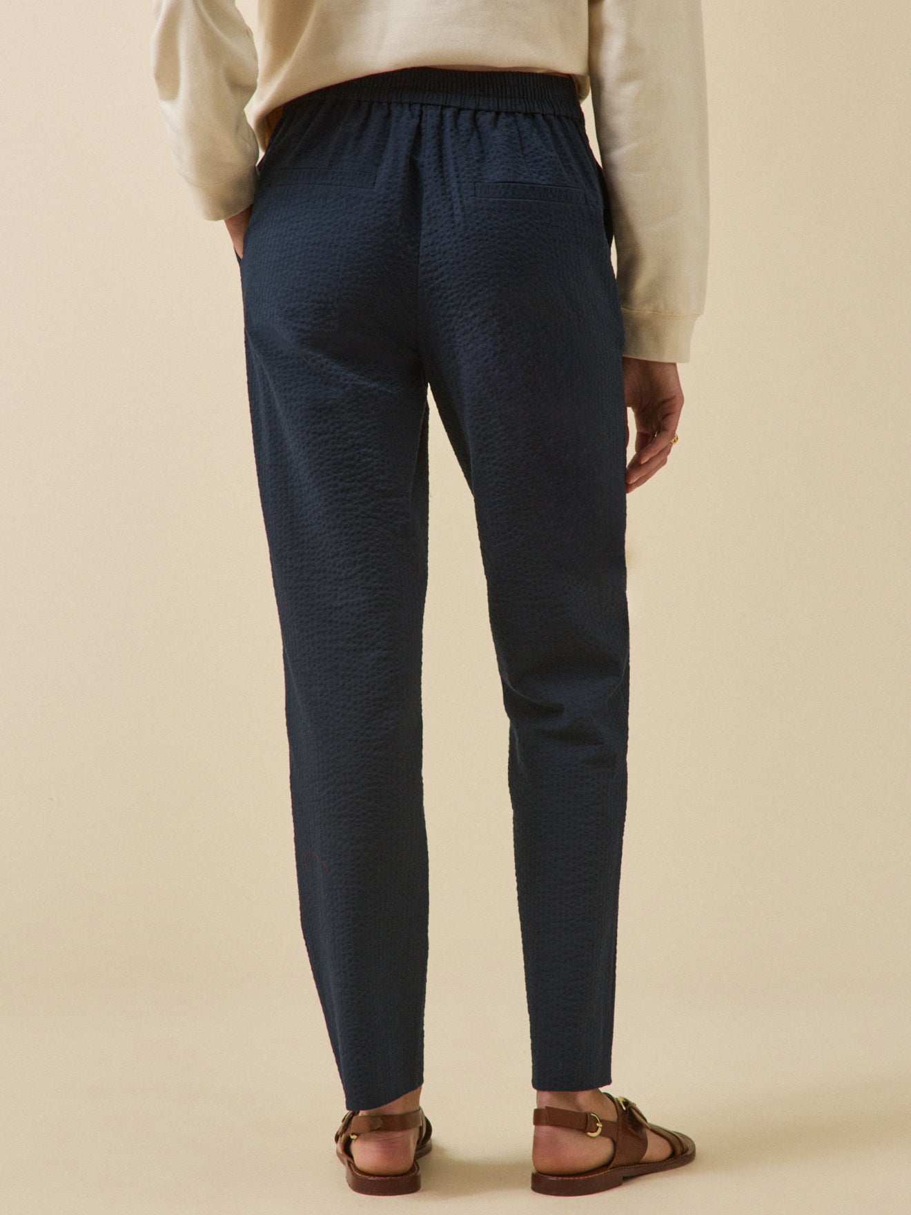 Damen-Zigarettenhose Julie aus Seersucker