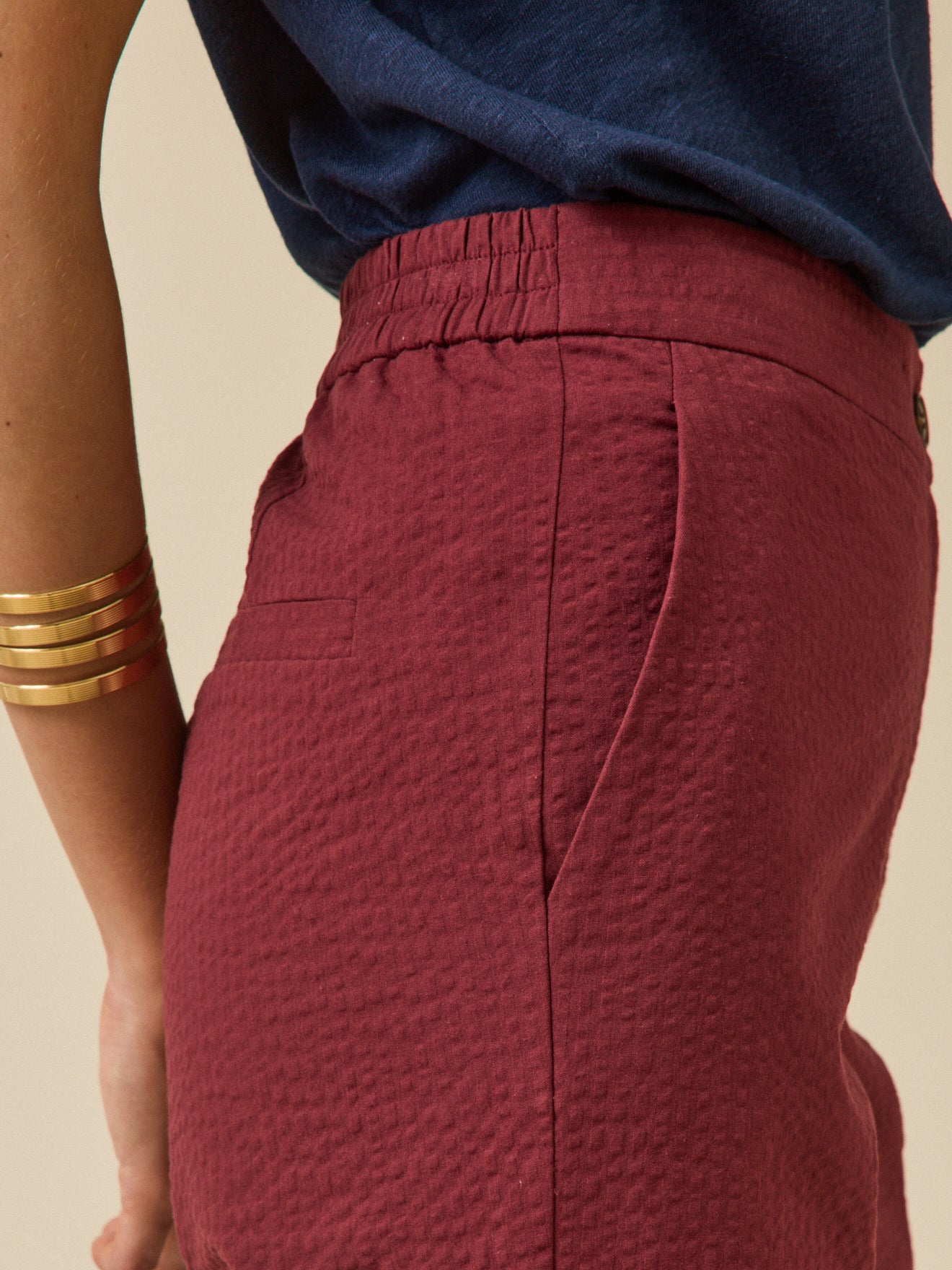 Damen-Zigarettenhose Julie aus Seersucker