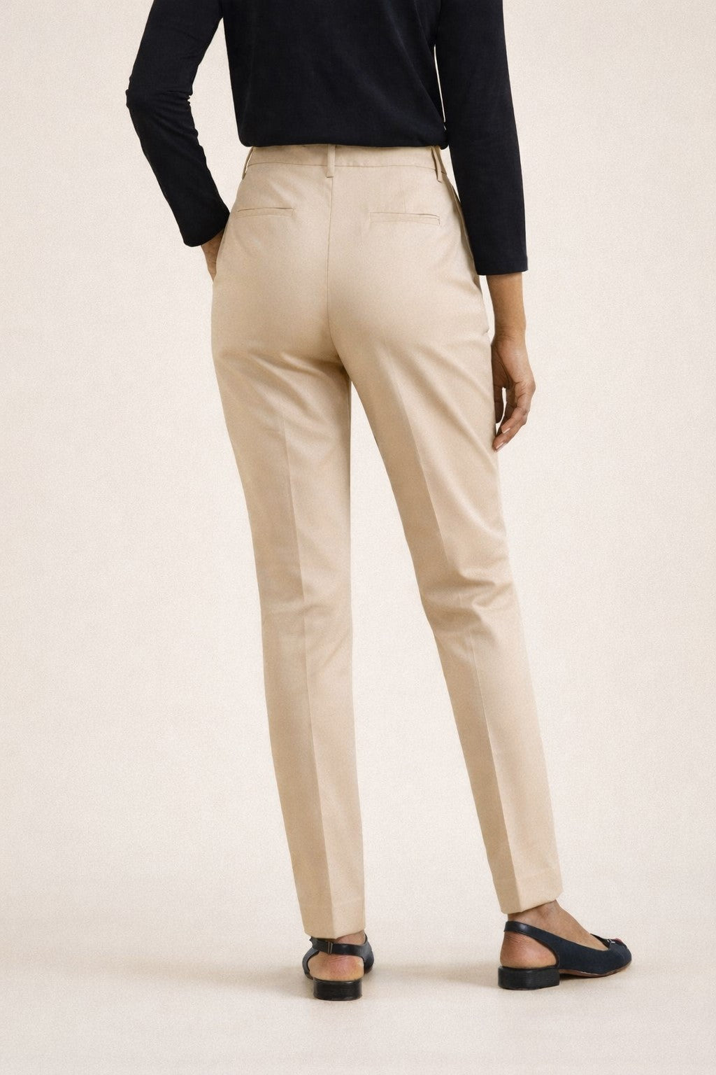 Damen-Zigarettenhose Eve aus Satinbaumwolle