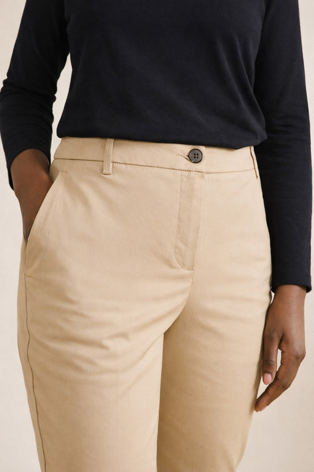 Damen-Zigarettenhose Eve aus Satinbaumwolle