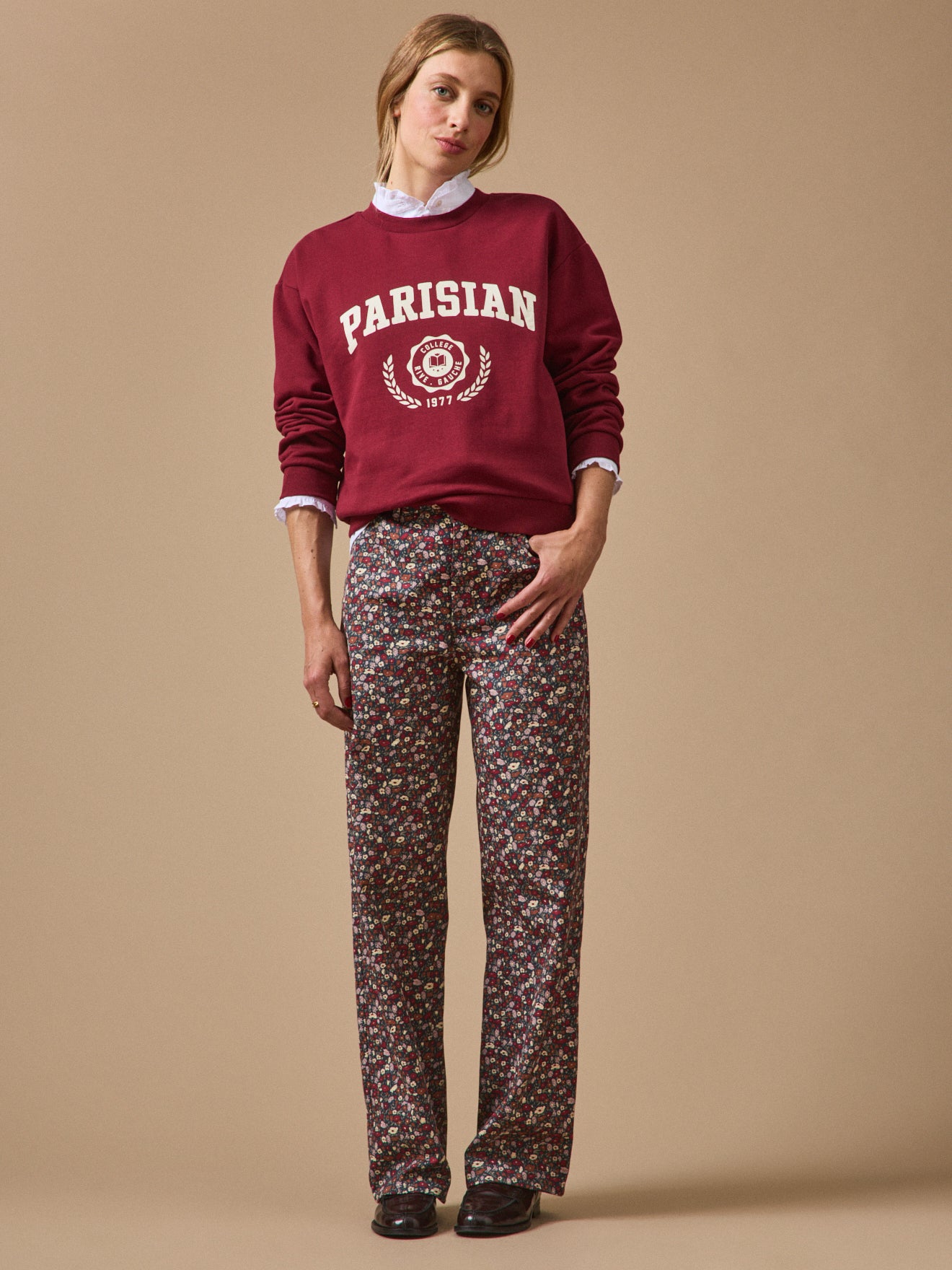 Damenhose mit weitem Bein aus Liberty-Stoff Petal&Daisy