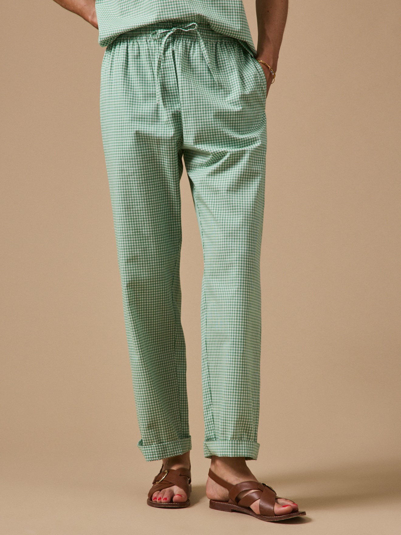 Damen-Karottenhose Agathe mit kleinen Karos