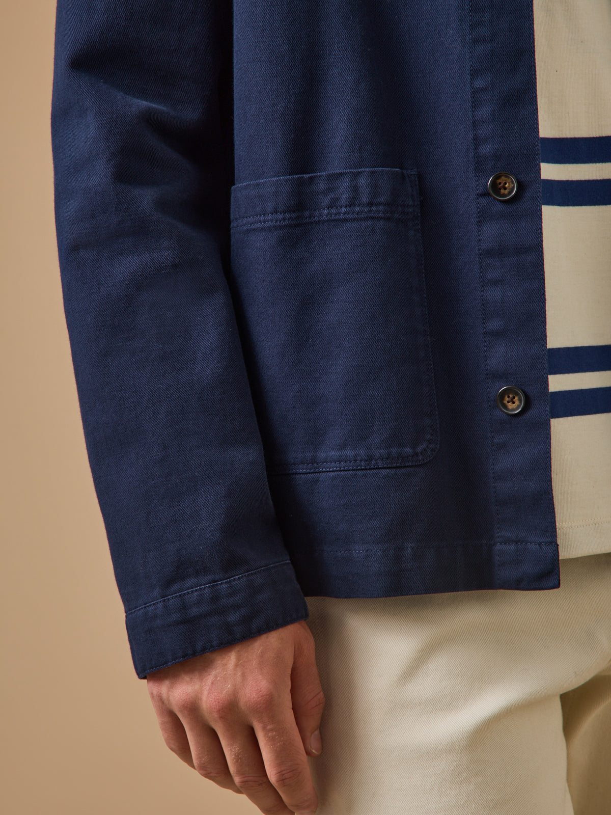 Herrenjacke im Working-Esprit - Twill aus recycelter Baumwolle
