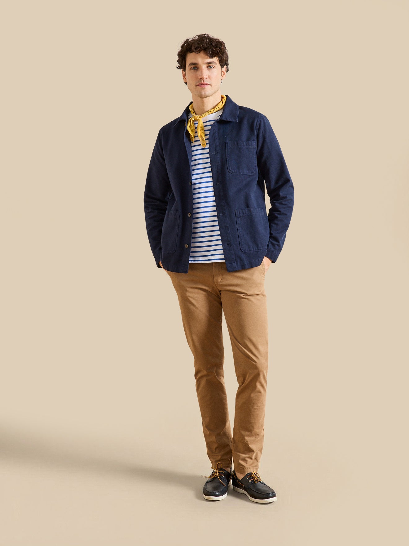 Herrenjacke im Working-Esprit - Twill aus recycelter Baumwolle