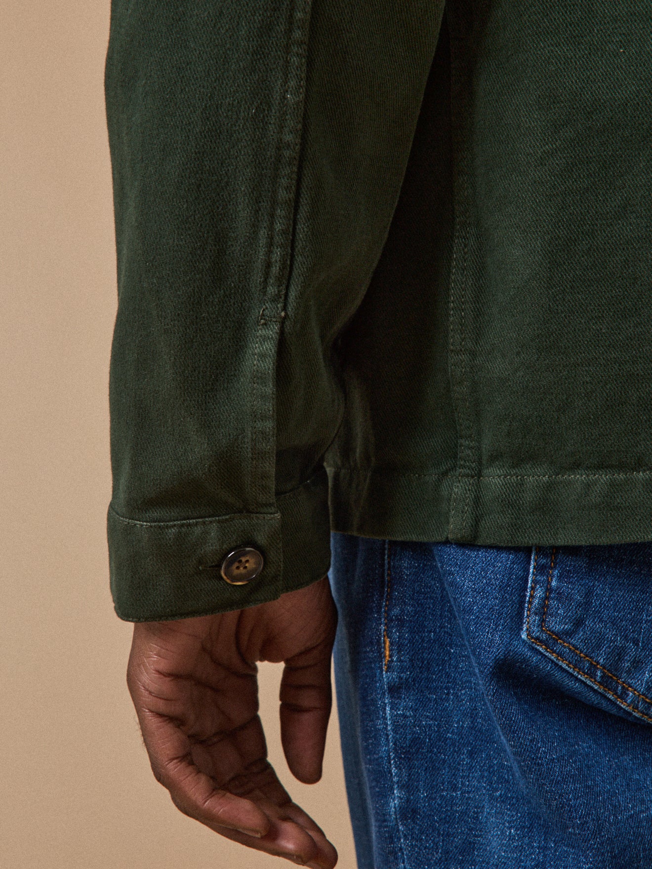 Herrenjacke im Working-Esprit - Twill aus recycelter Baumwolle