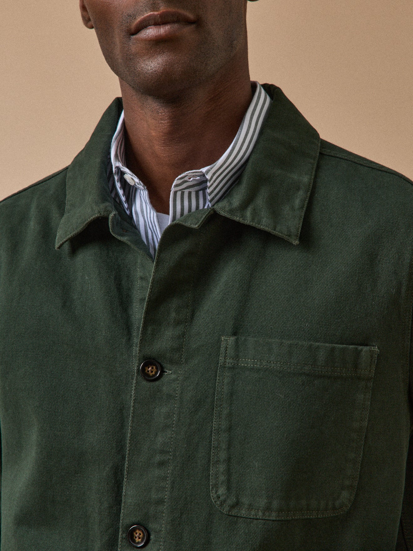 Herrenjacke im Working-Esprit - Twill aus recycelter Baumwolle