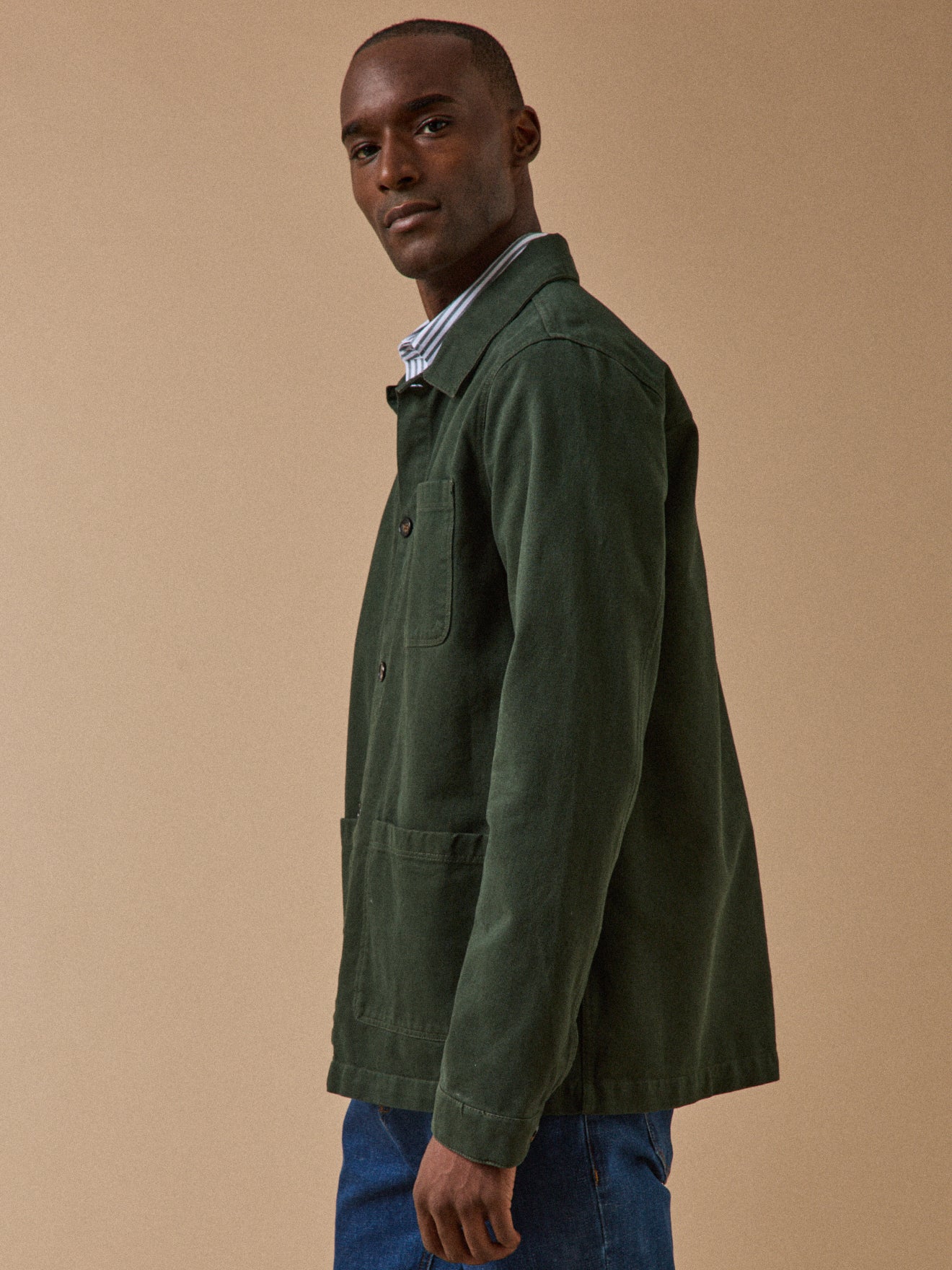 Herrenjacke im Working-Esprit - Twill aus recycelter Baumwolle