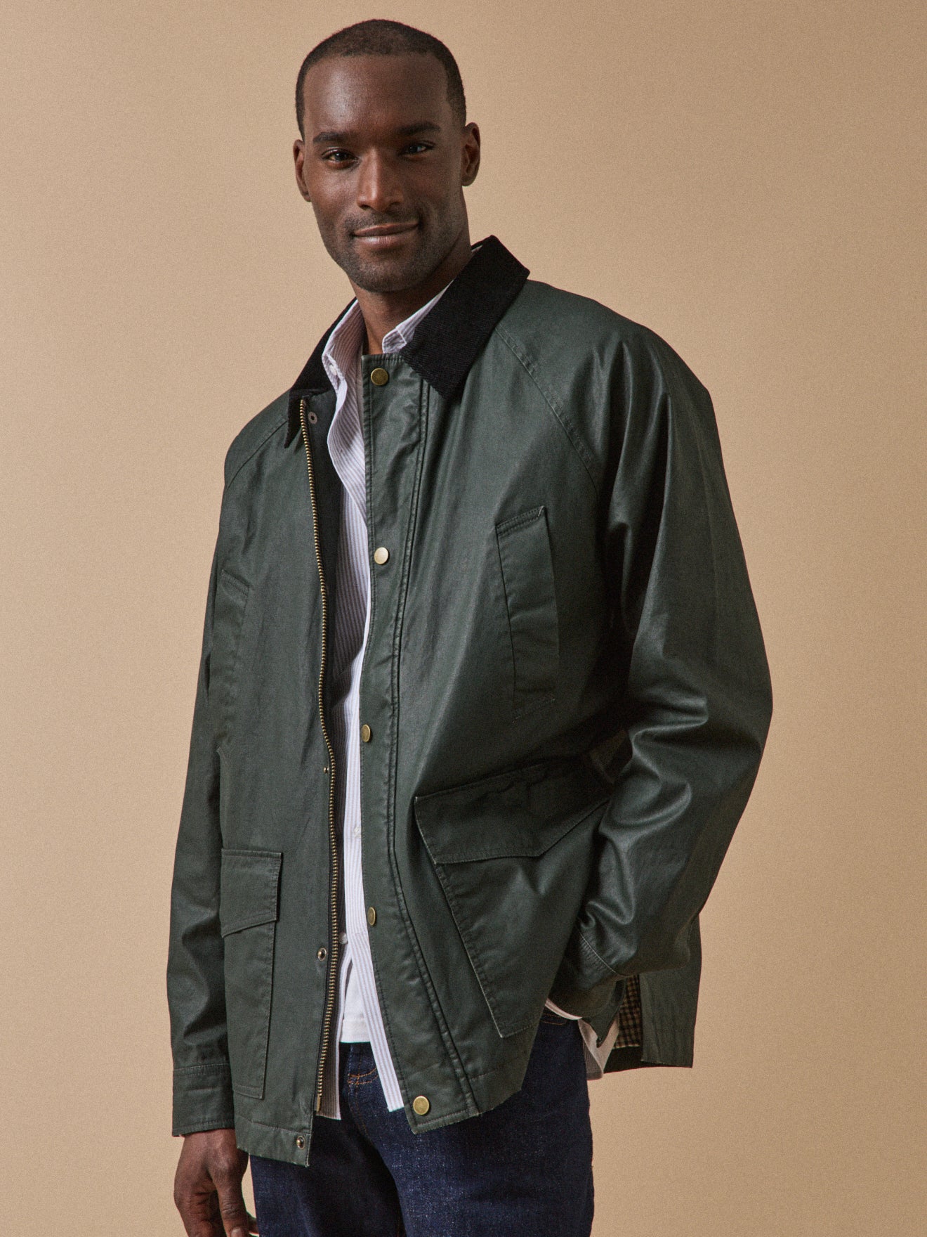 Herrenjacke aus beschichteter Baumwolle