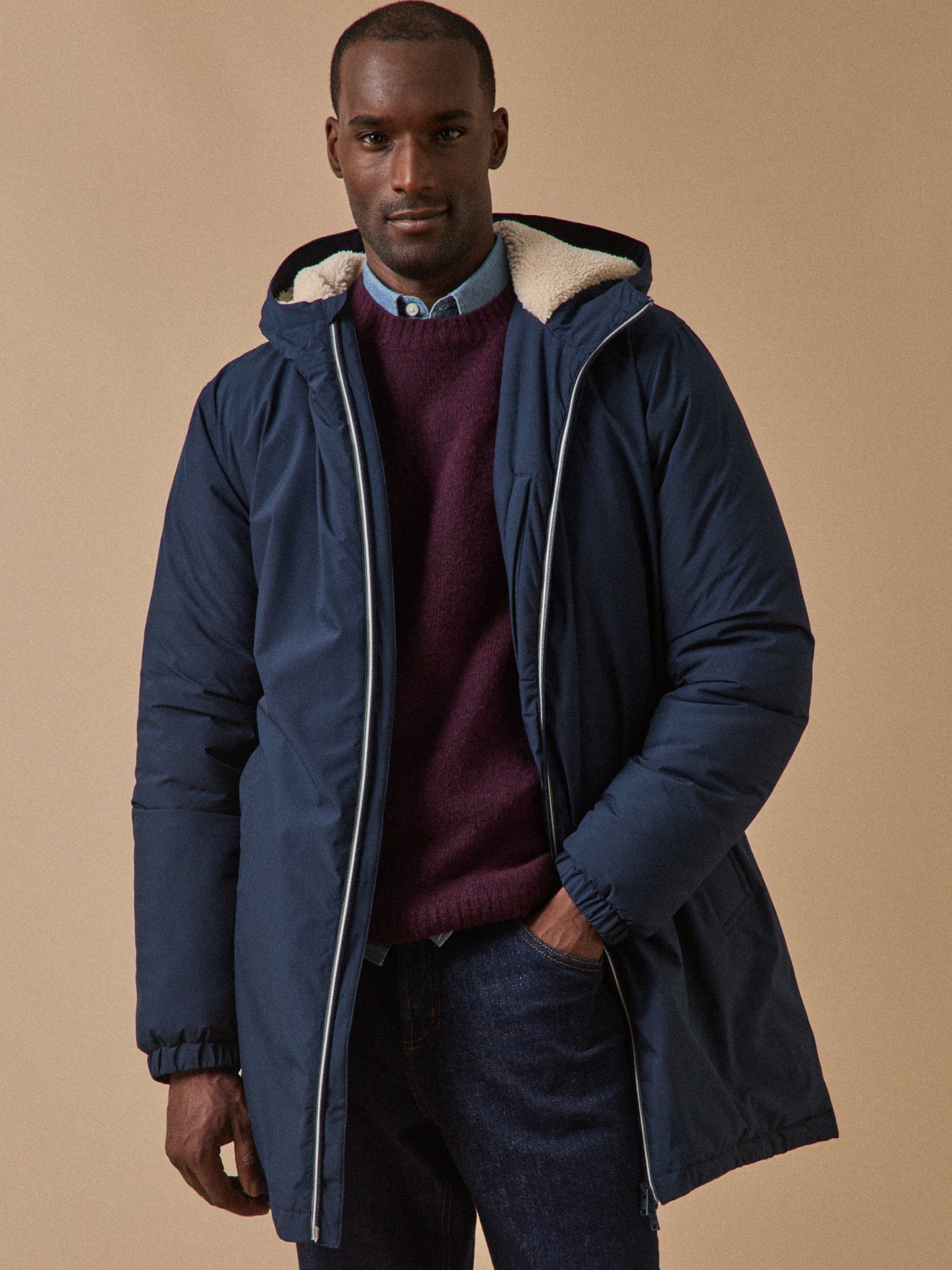 Langer Herren-Parka, wasserfest