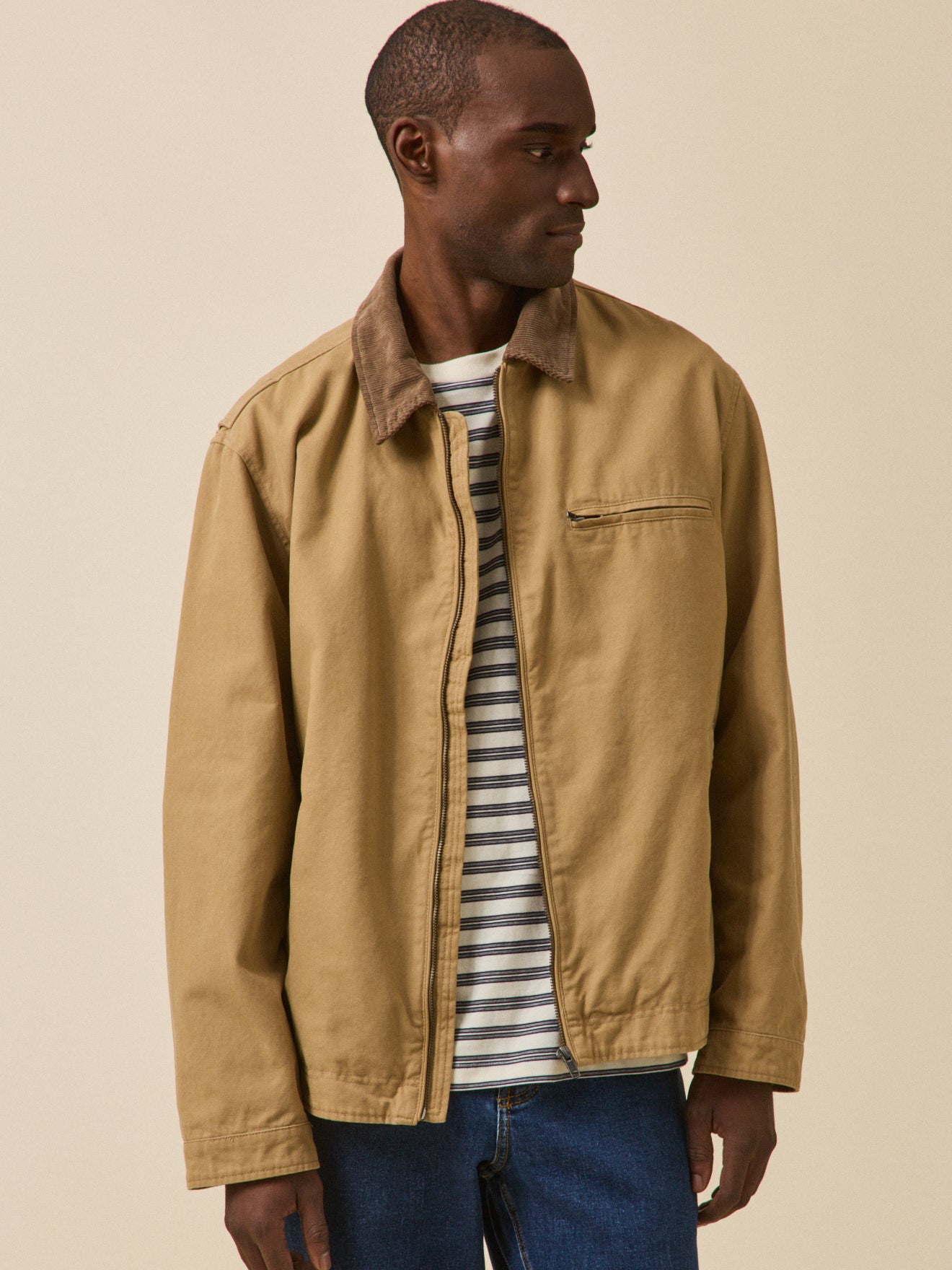 Herrenjacke mit Kragen aus Velours - Cyrillus DE