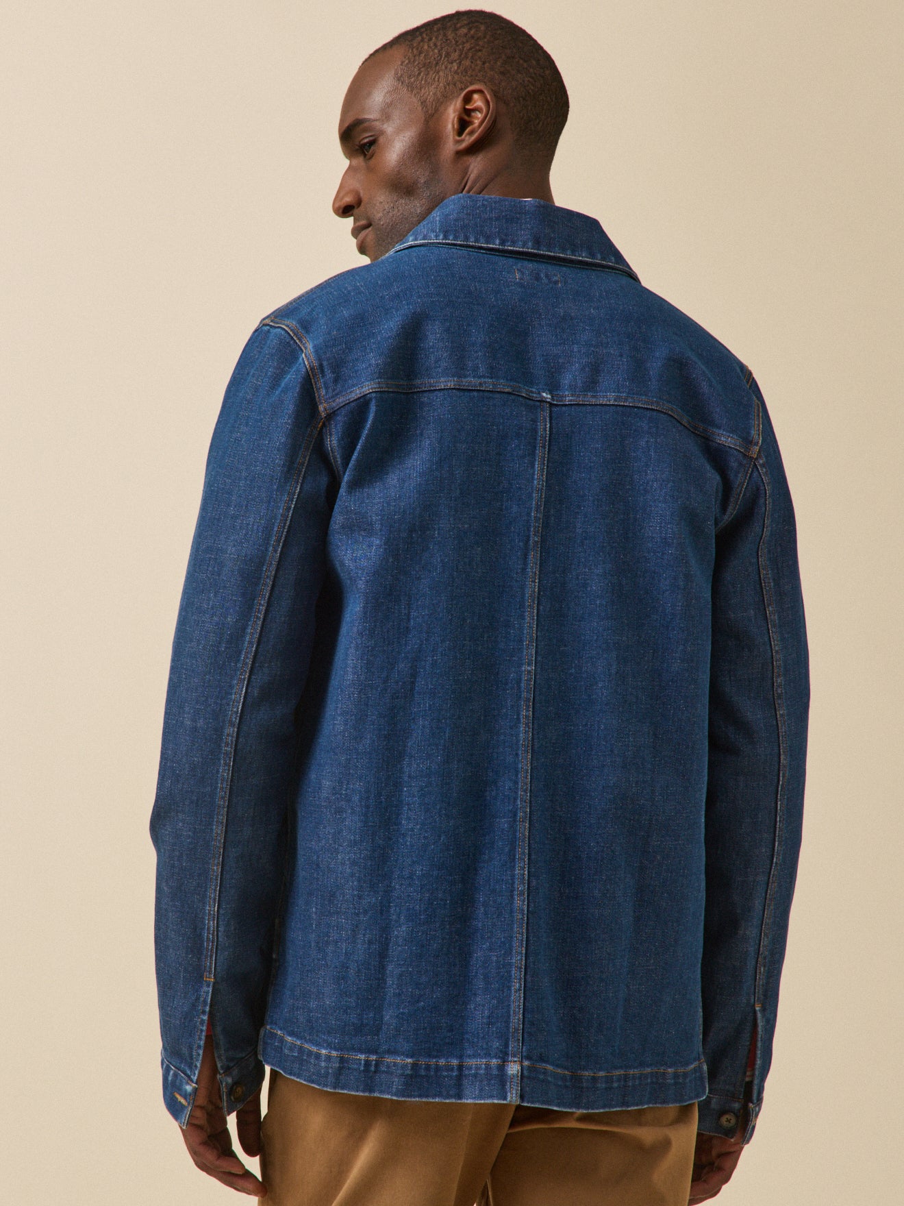 Herren-Jeansjacke im Worker-Stil aus recycelter Baumwolle
