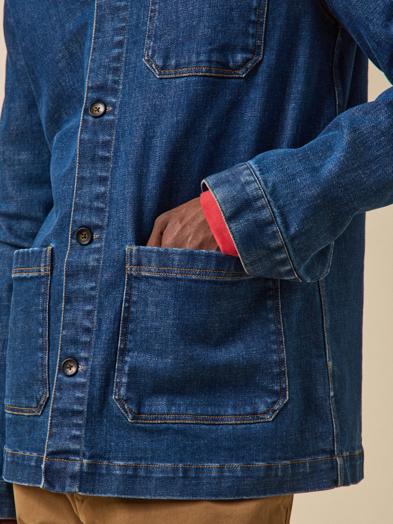 Herren-Jeansjacke im Worker-Stil aus recycelter Baumwolle