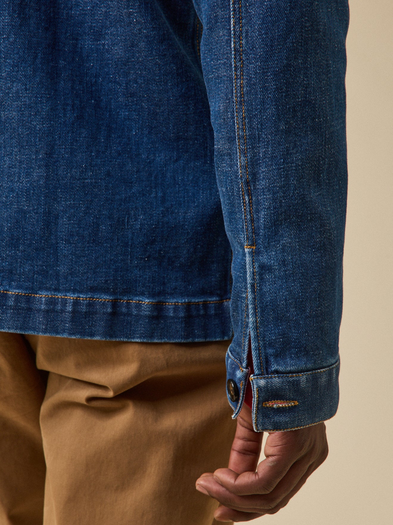 Herren-Jeansjacke im Worker-Stil aus recycelter Baumwolle