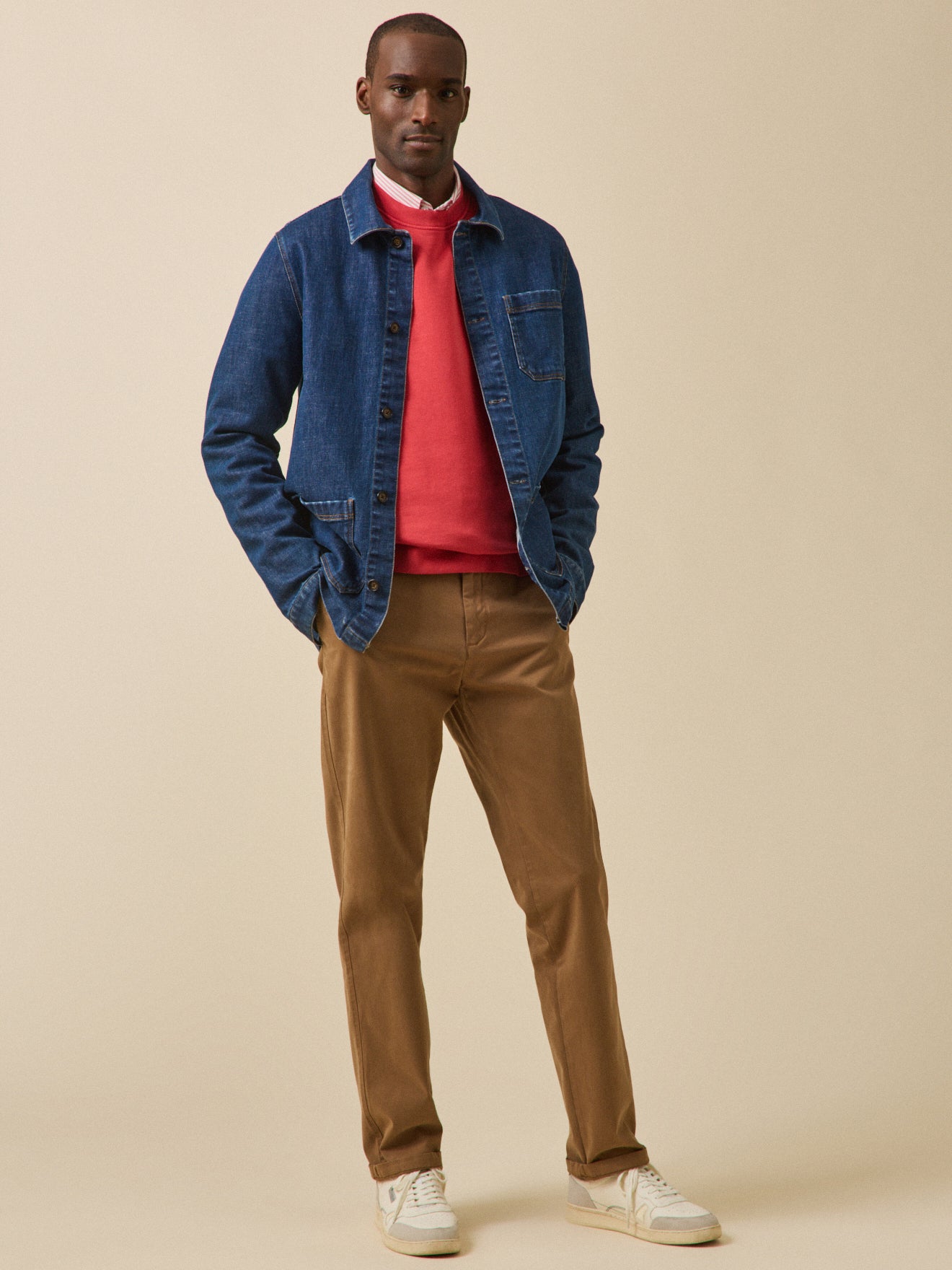 Herren-Jeansjacke im Worker-Stil aus recycelter Baumwolle
