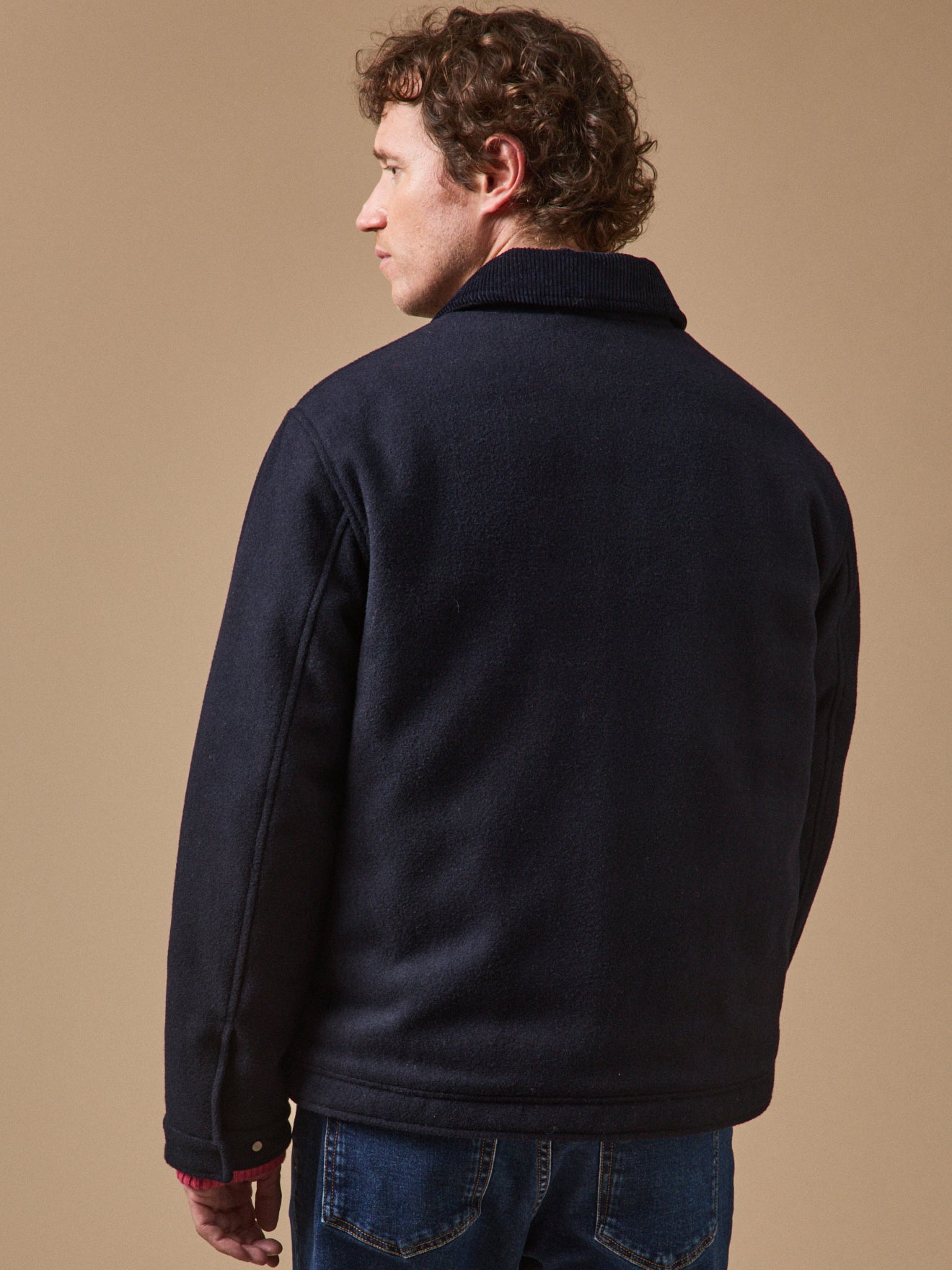 Warme Herren-Pilotenjacke aus Wolle