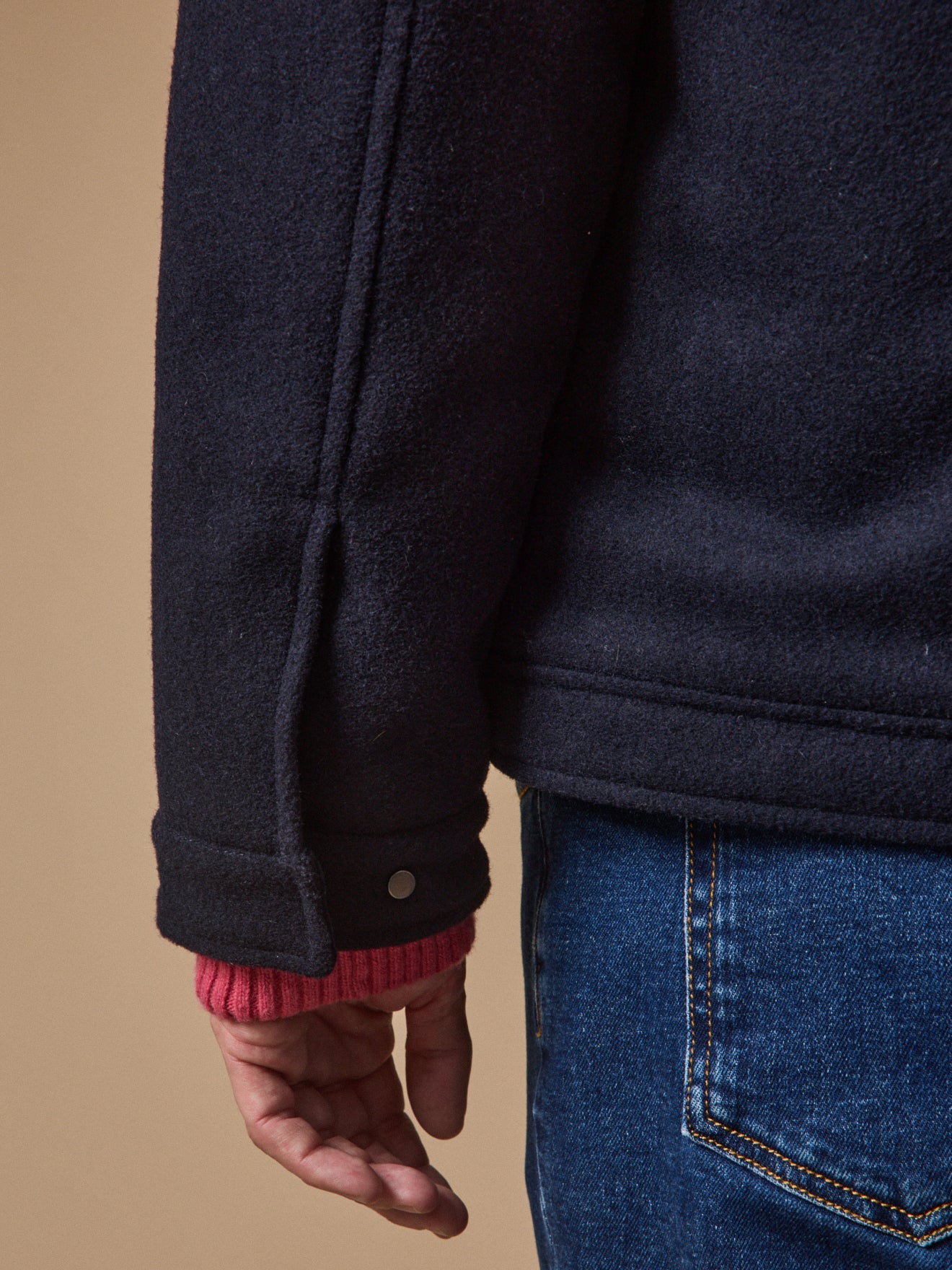 Warme Herren-Pilotenjacke aus Wolle