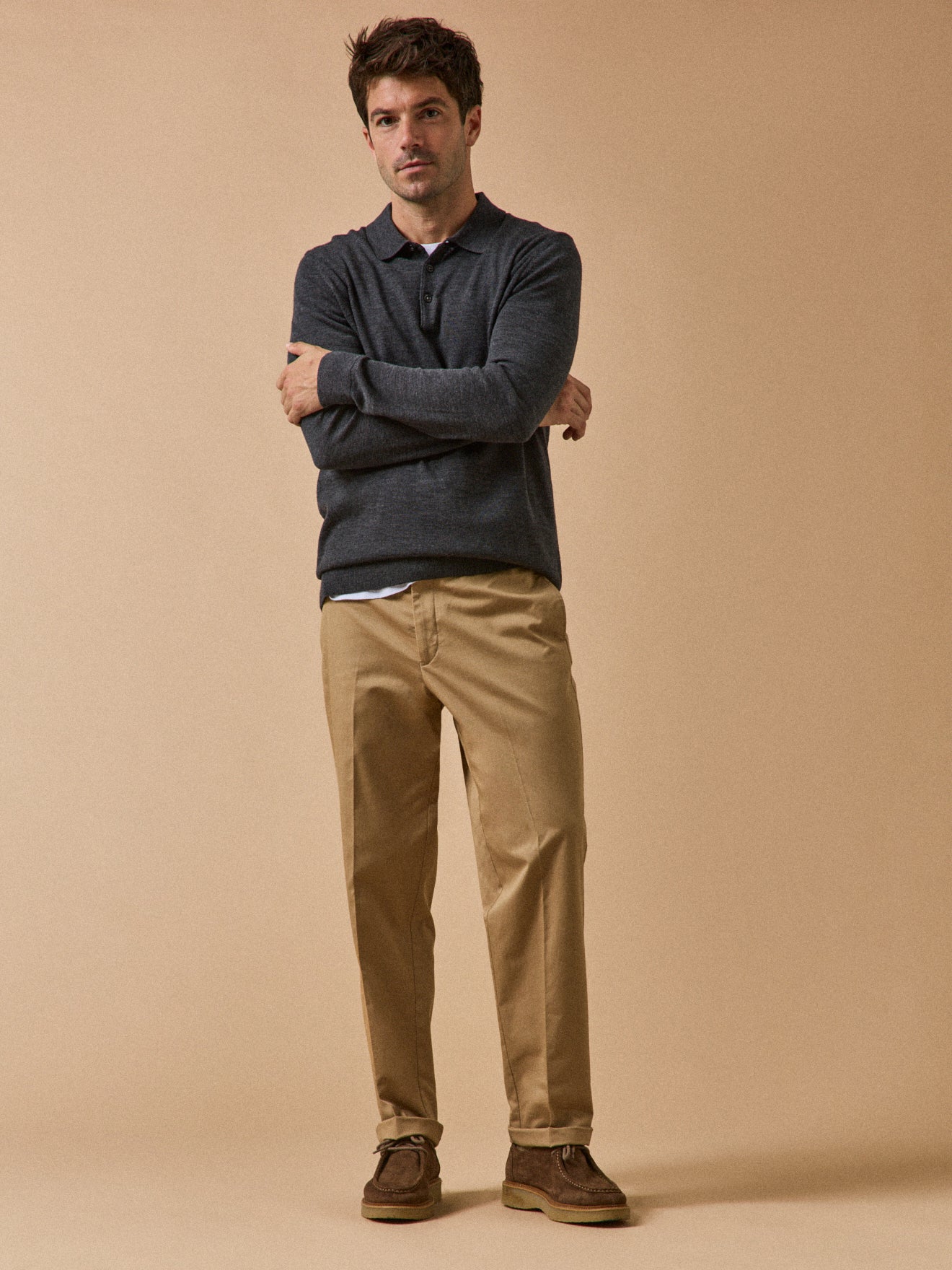 Herren-Chinohose mit weitem Bein