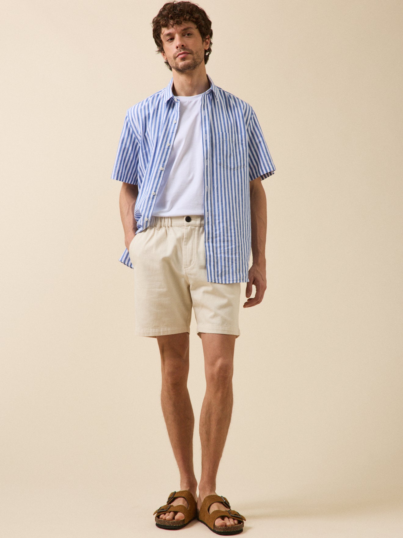 Herren-Bermudas aus Köper mit Elastikbund