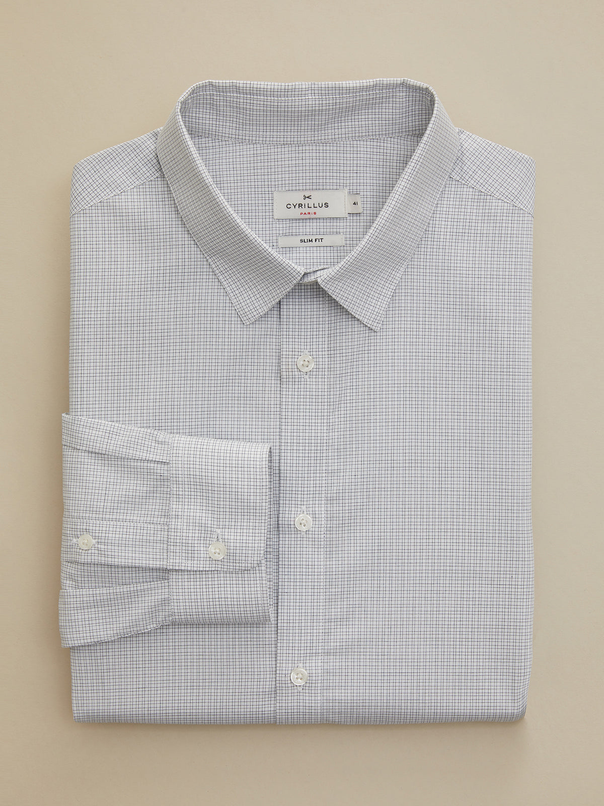 Kariertes und bügelfreies Slim Fit Herrenhemd