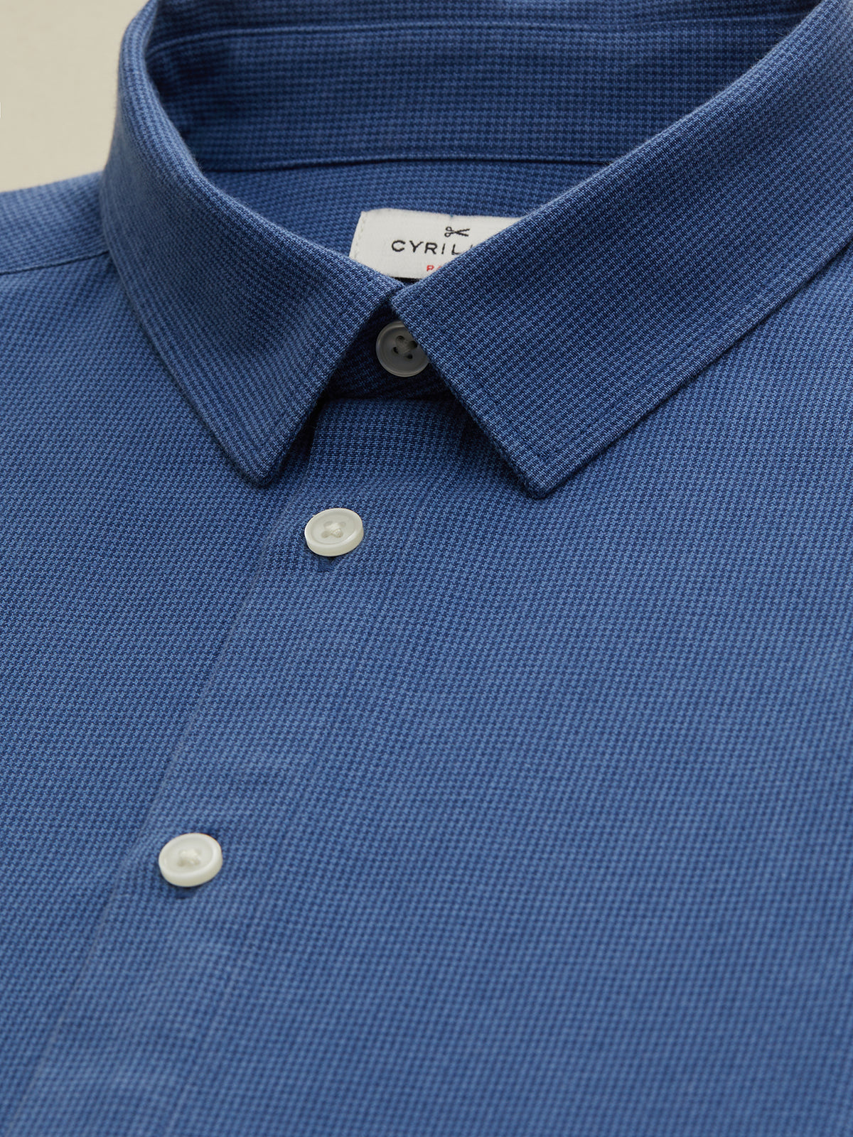 Slim Fit Herrenhemd mit Minihahnentritt-Muster - Bio-Baumwolle
