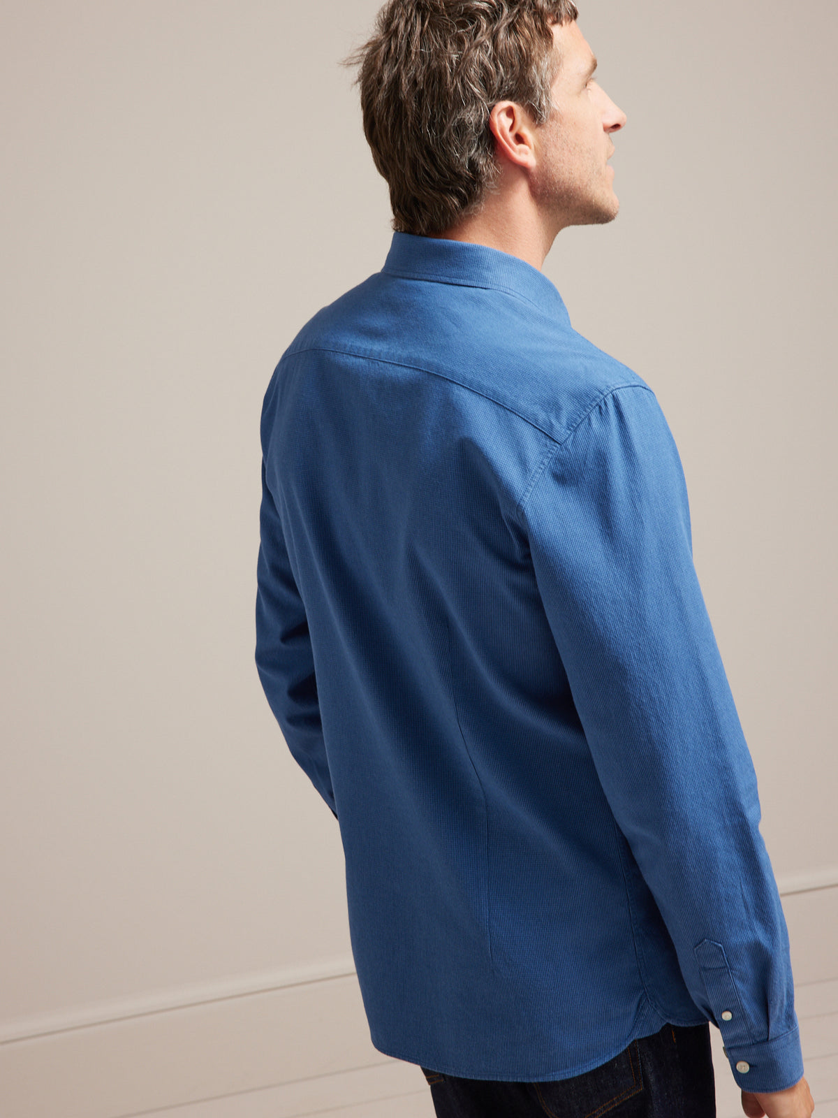 Slim Fit Herrenhemd mit Minihahnentritt-Muster - Bio-Baumwolle