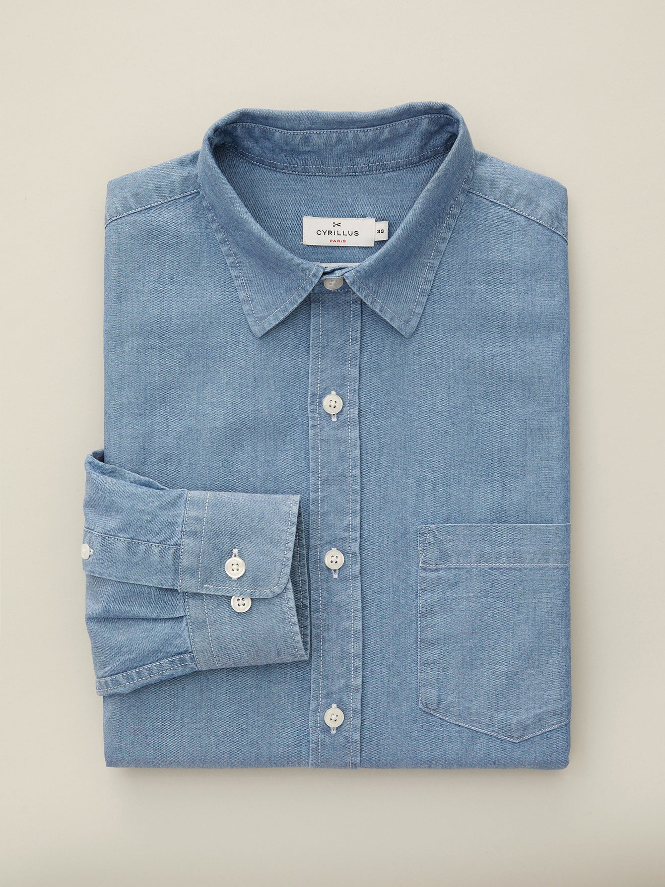 Regular Fit Herrenhemd aus Chambray