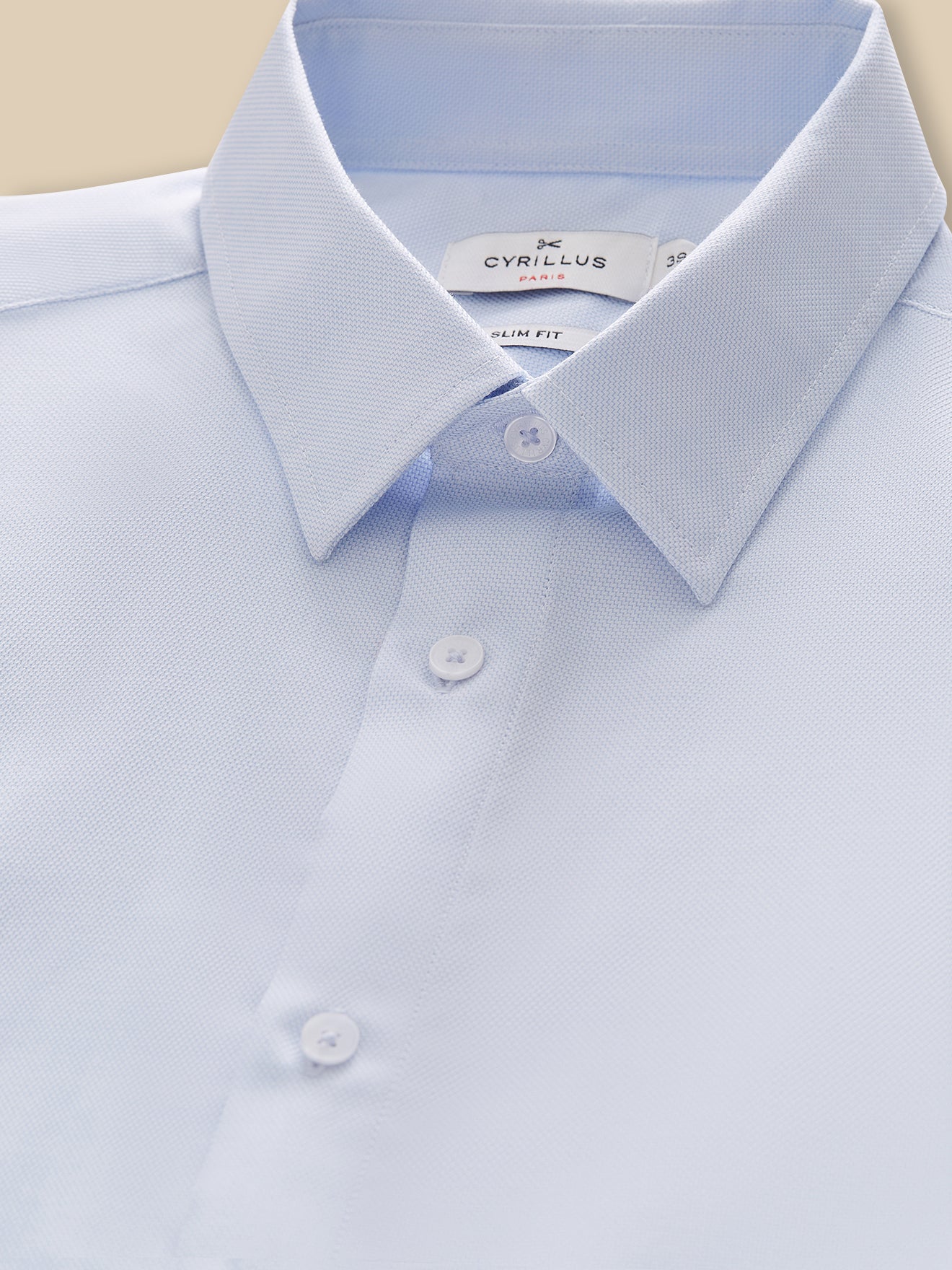 Einfarbiges Slim Fit Herrenhemd aus Pinpoint-Stoff