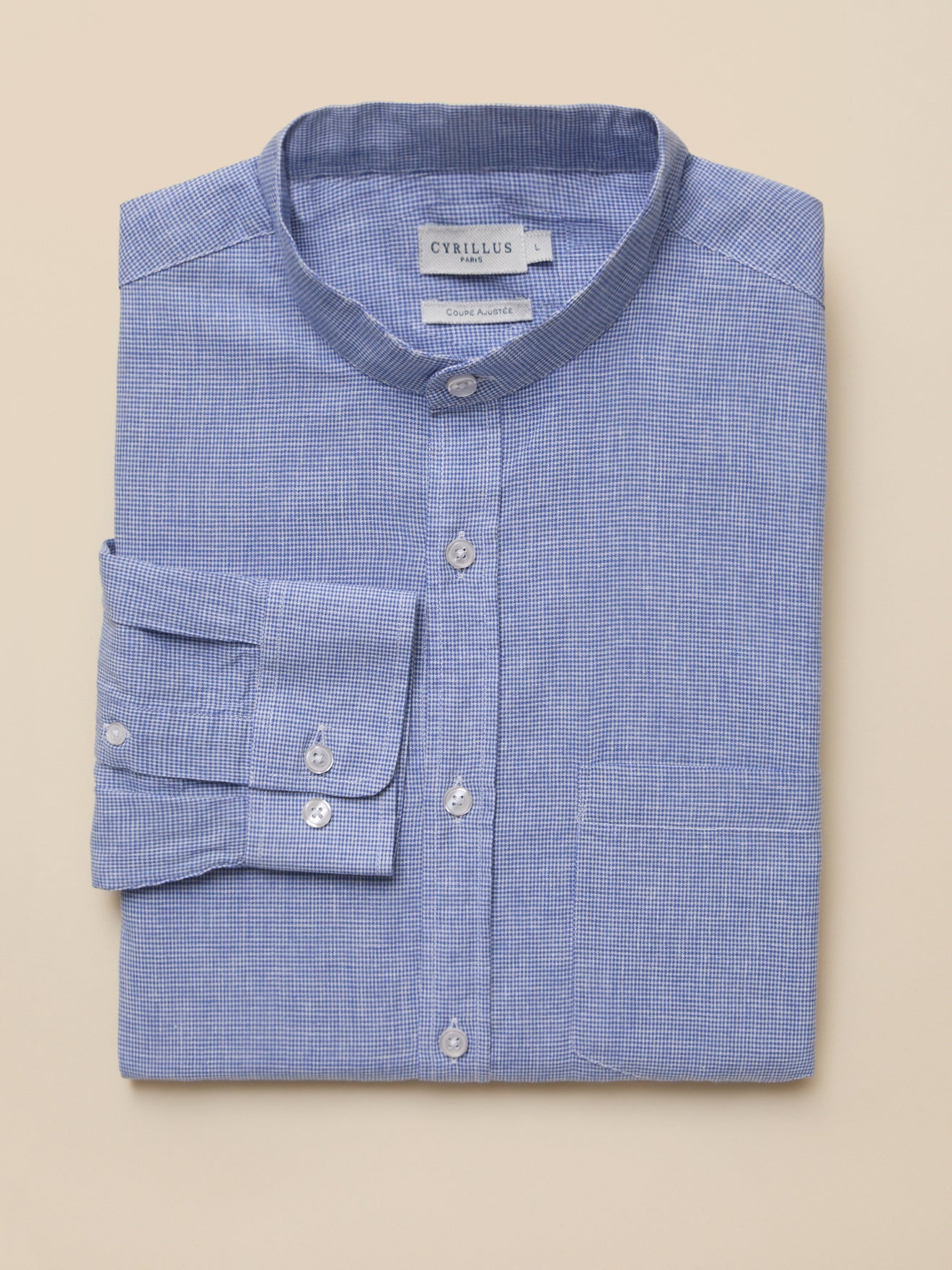 Herrenhemd in enger Passform aus Baumwolle und Leinen