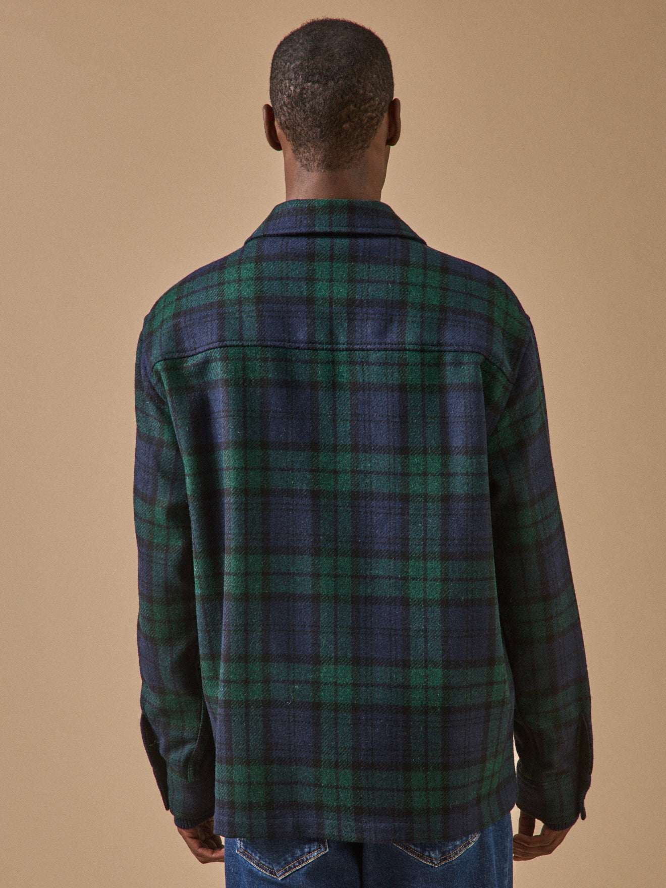 Herren-Tartan-Überhemd aus Wolle
