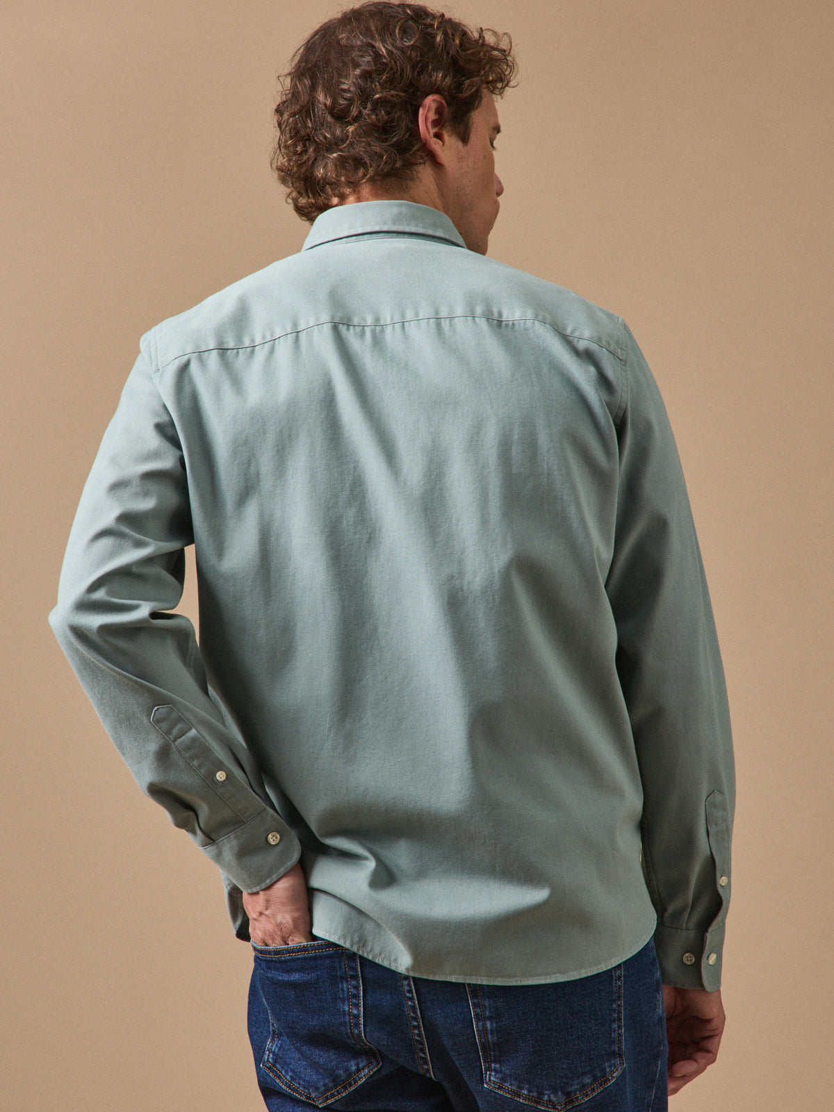 Herrenhemd aus gewaschenem Twill - klassische Passform