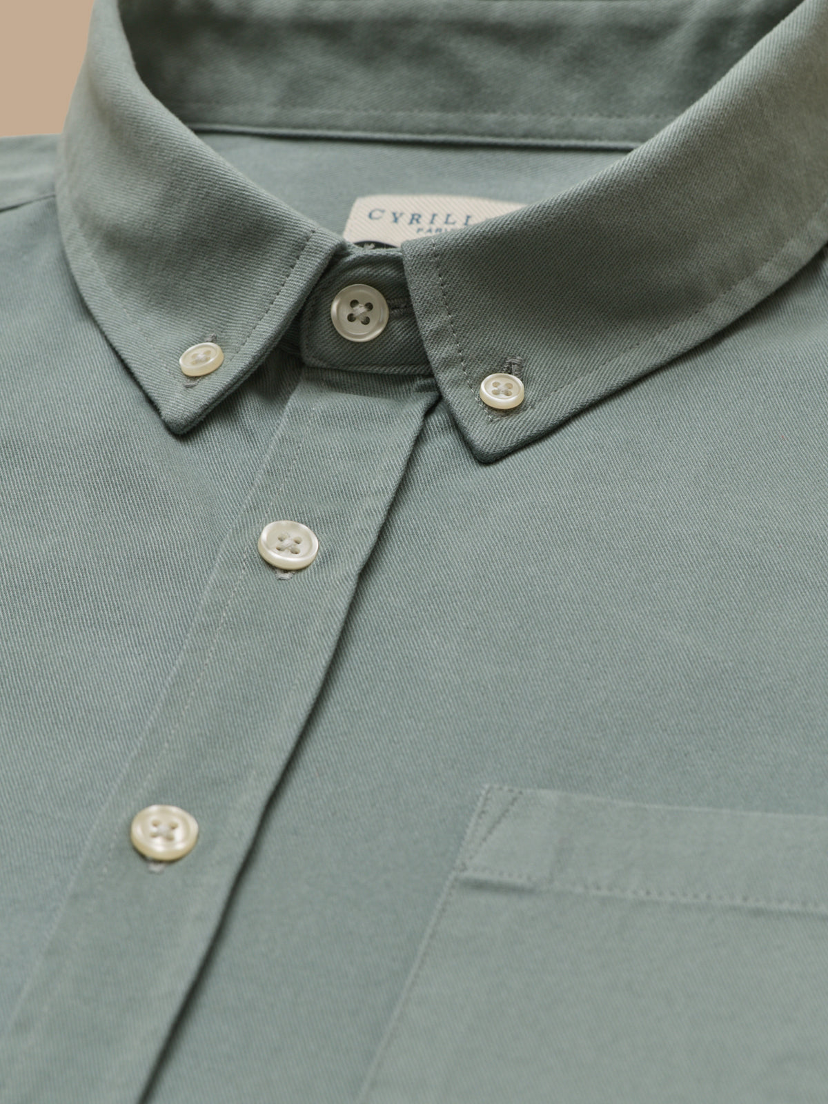 Herrenhemd aus gewaschenem Twill - klassische Passform