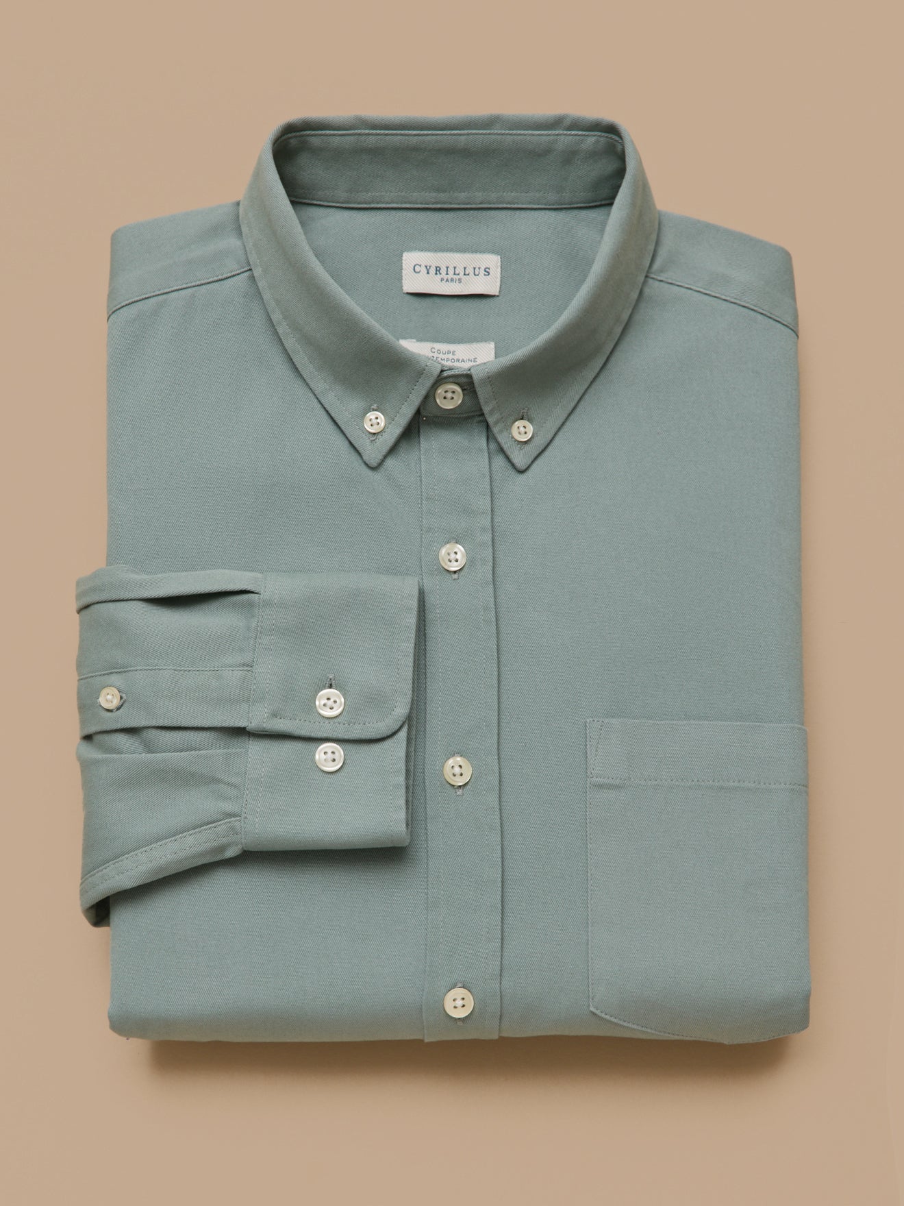 Herrenhemd aus gewaschenem Twill - klassische Passform