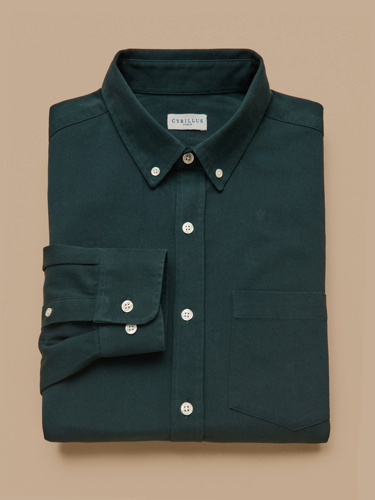 Herrenhemd aus gewaschenem Twill - klassische Passform