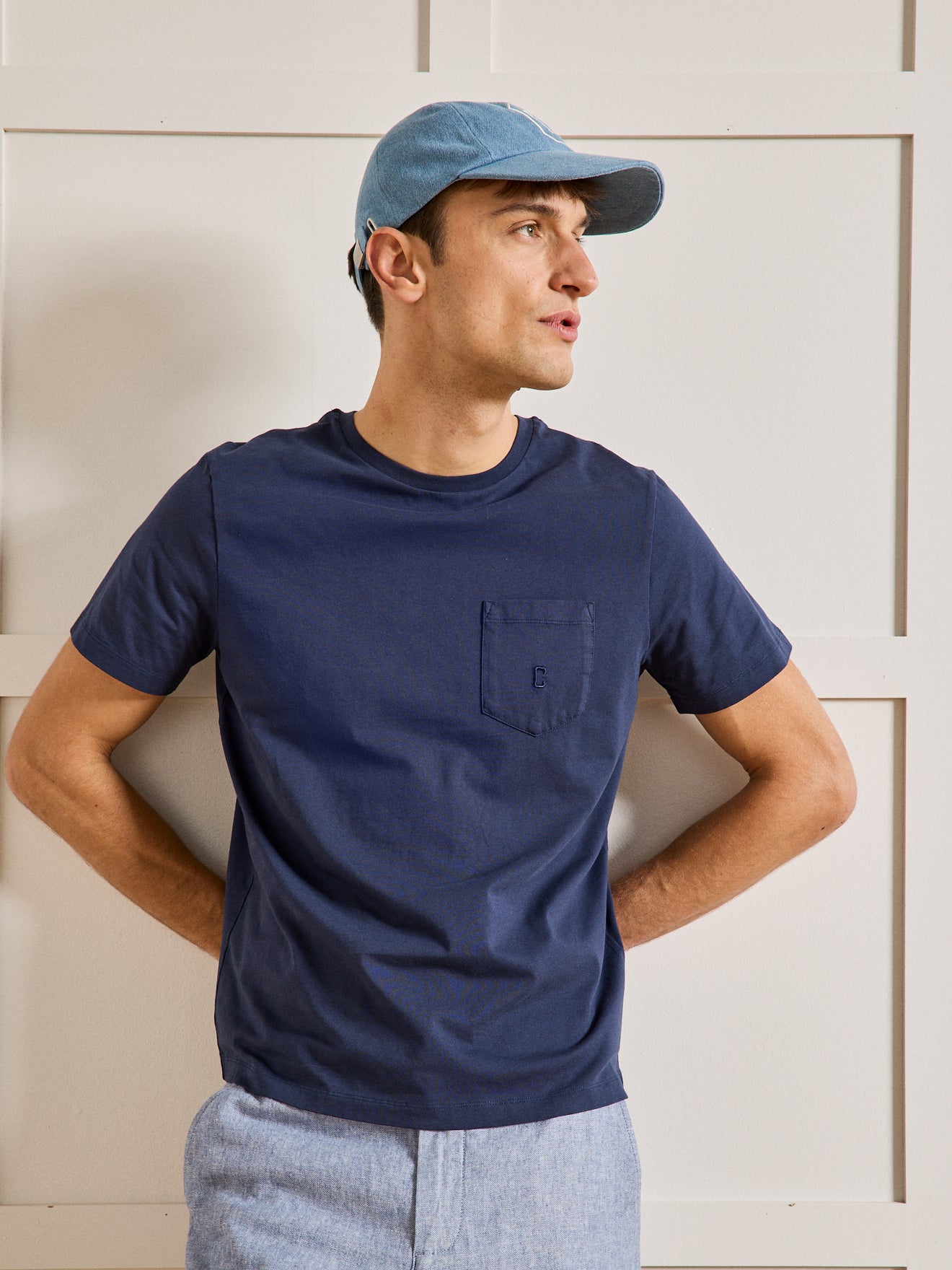 Herren T-Shirt mit Stickerei - Bio-Baumwolle