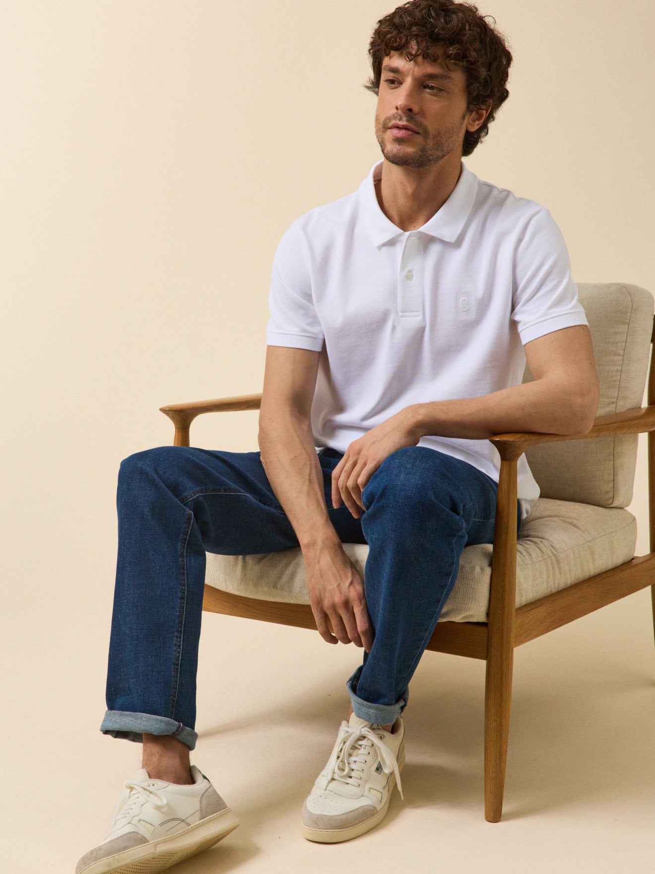 Einfarbiges Herren-Poloshirt aus Pikee aus Bio-Baumwolle