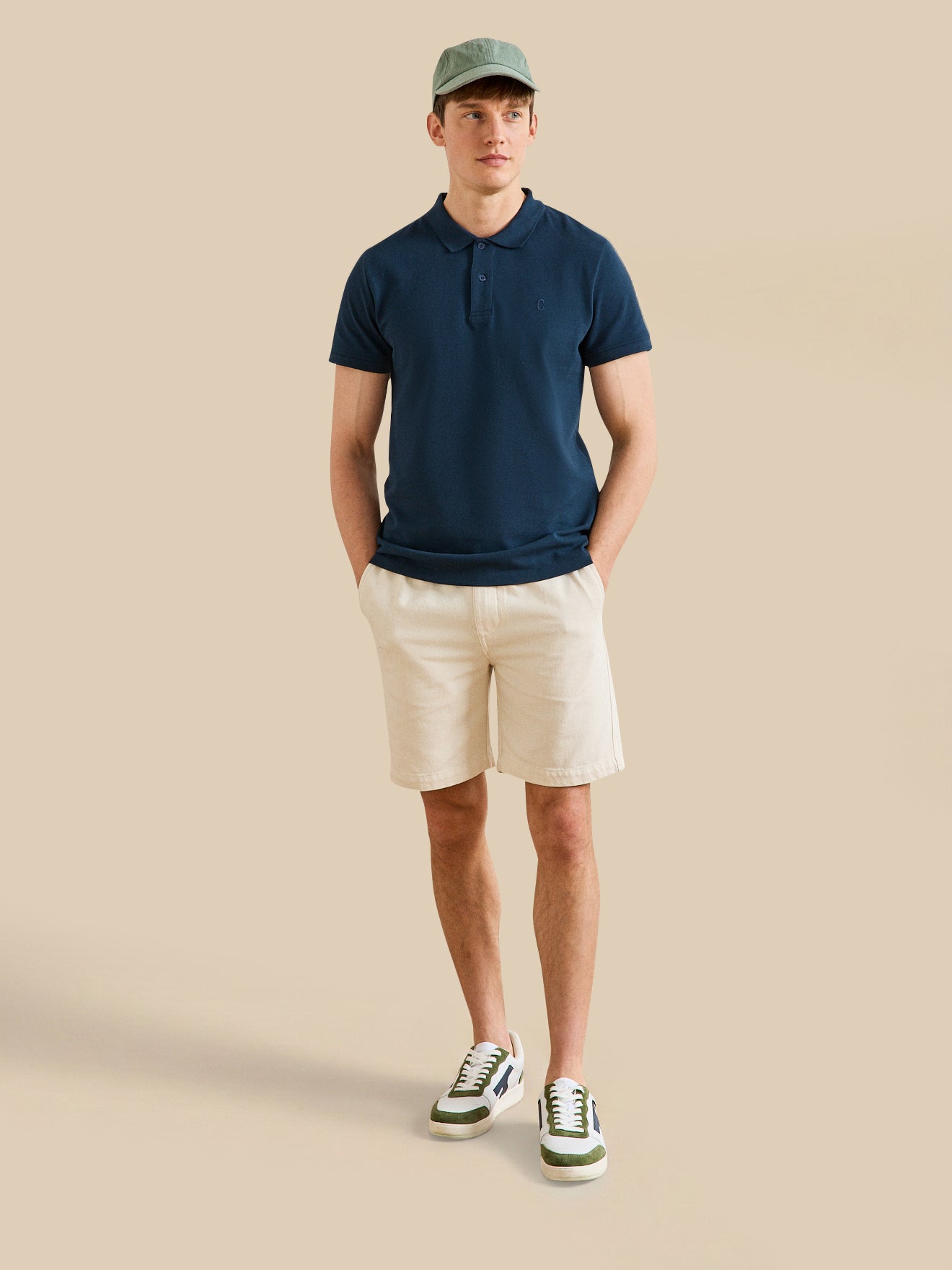 Einfarbiges Herren-Poloshirt aus Pikee aus Bio-Baumwolle