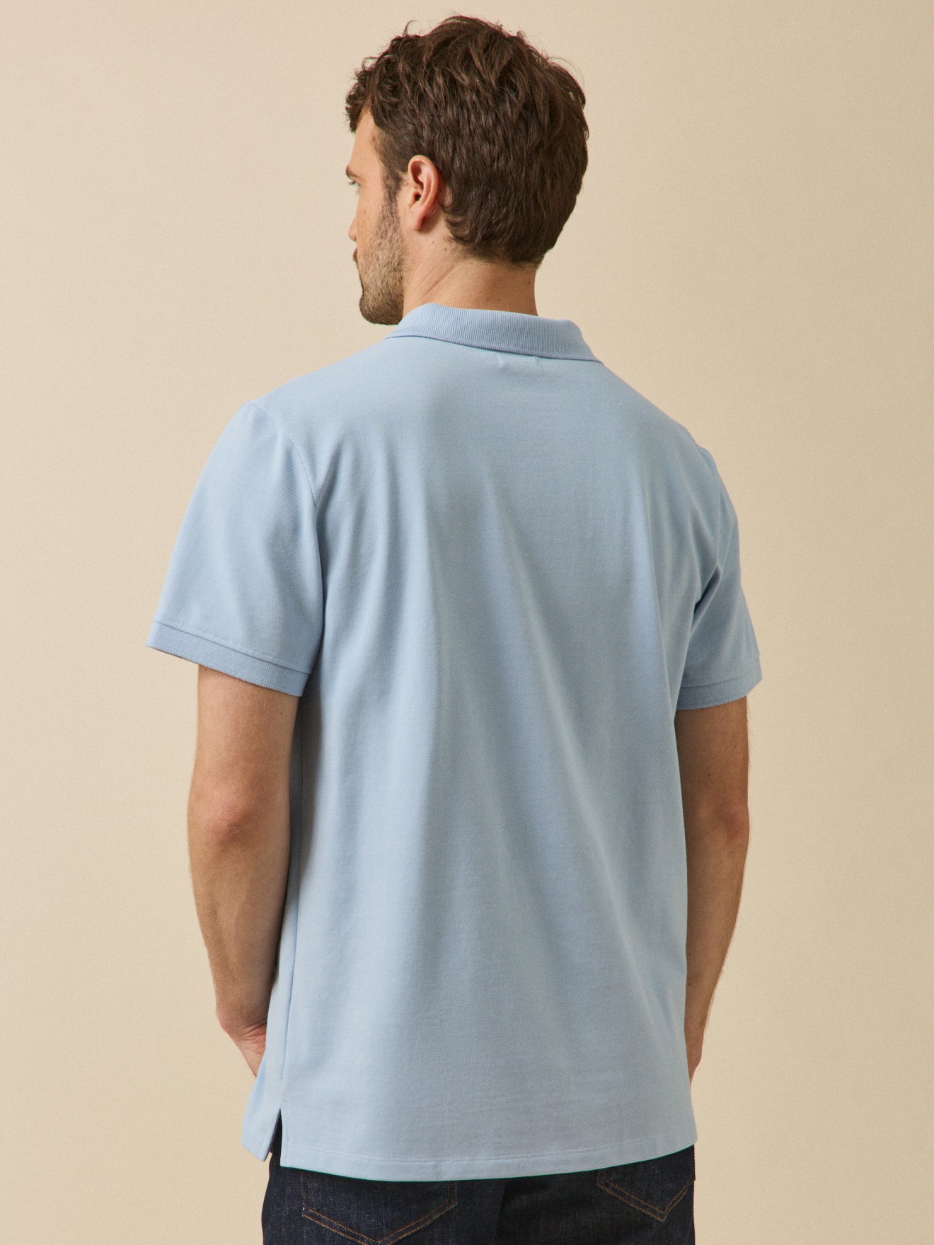Einfarbiges Herren-Poloshirt aus Pikee aus Bio-Baumwolle