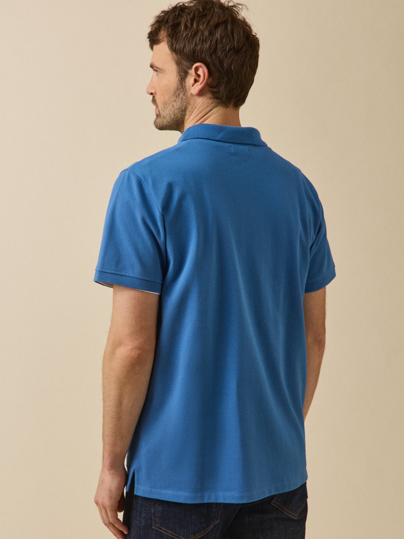 Einfarbiges Herren-Poloshirt aus Pikee aus Bio-Baumwolle